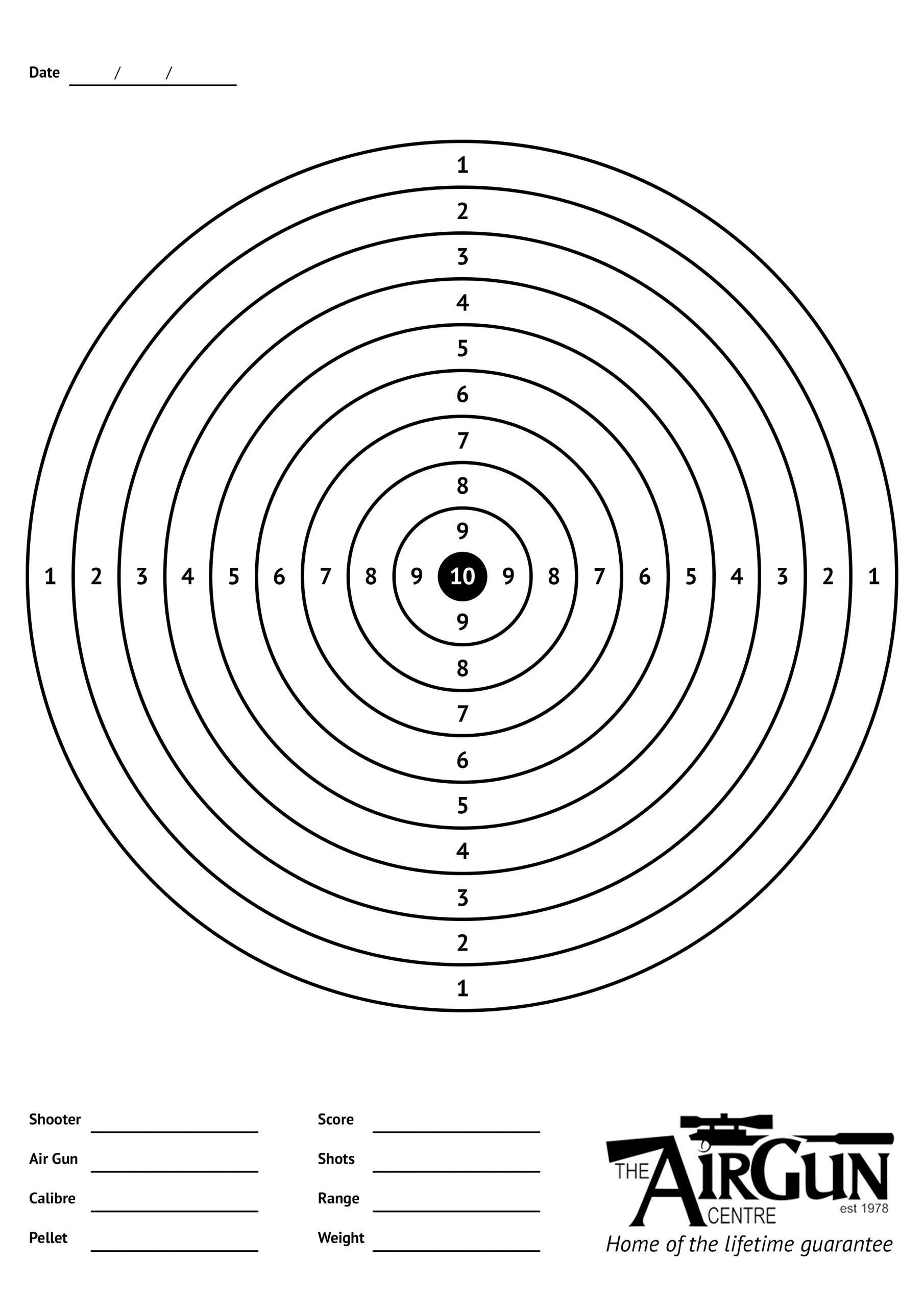 Free Printable Air Rifle Targets A4 17cm U0026 14cm The Airgun Centre