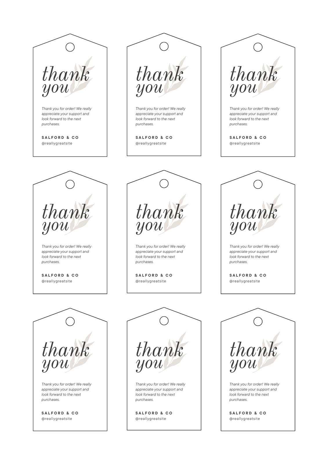 printable thank you tags