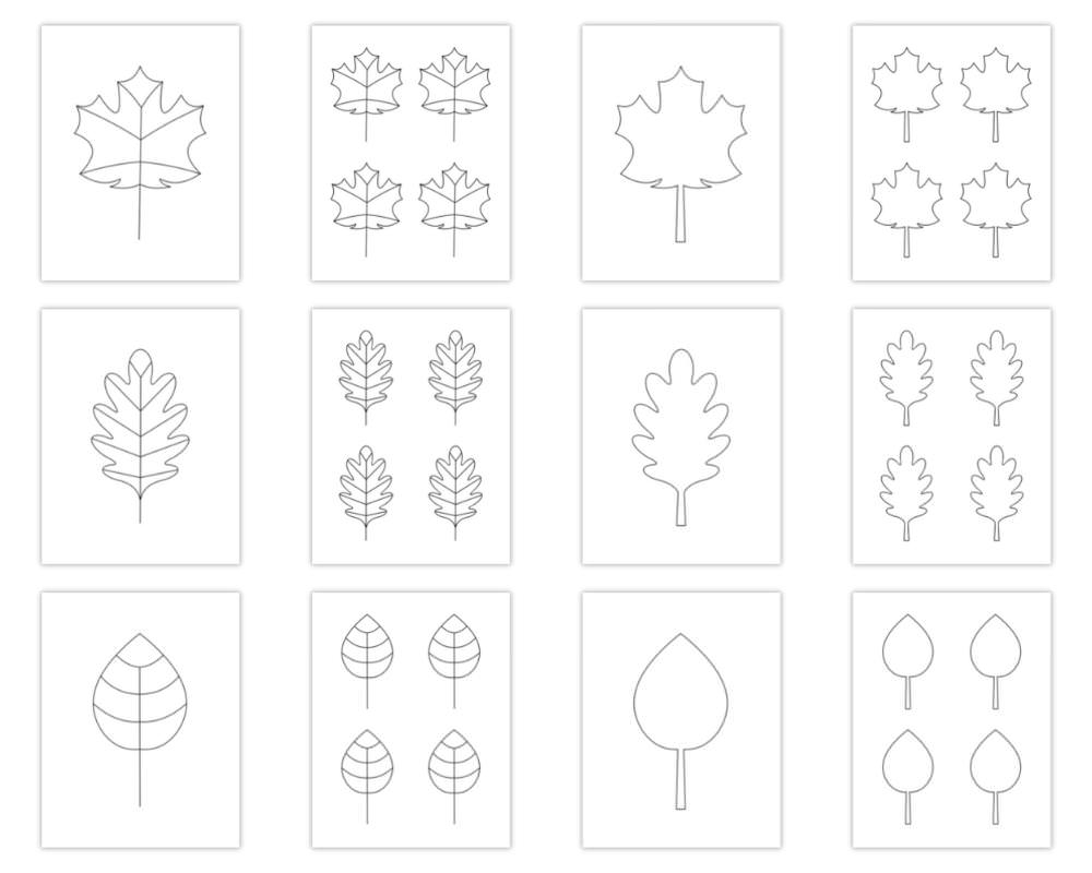 small leaf template printable