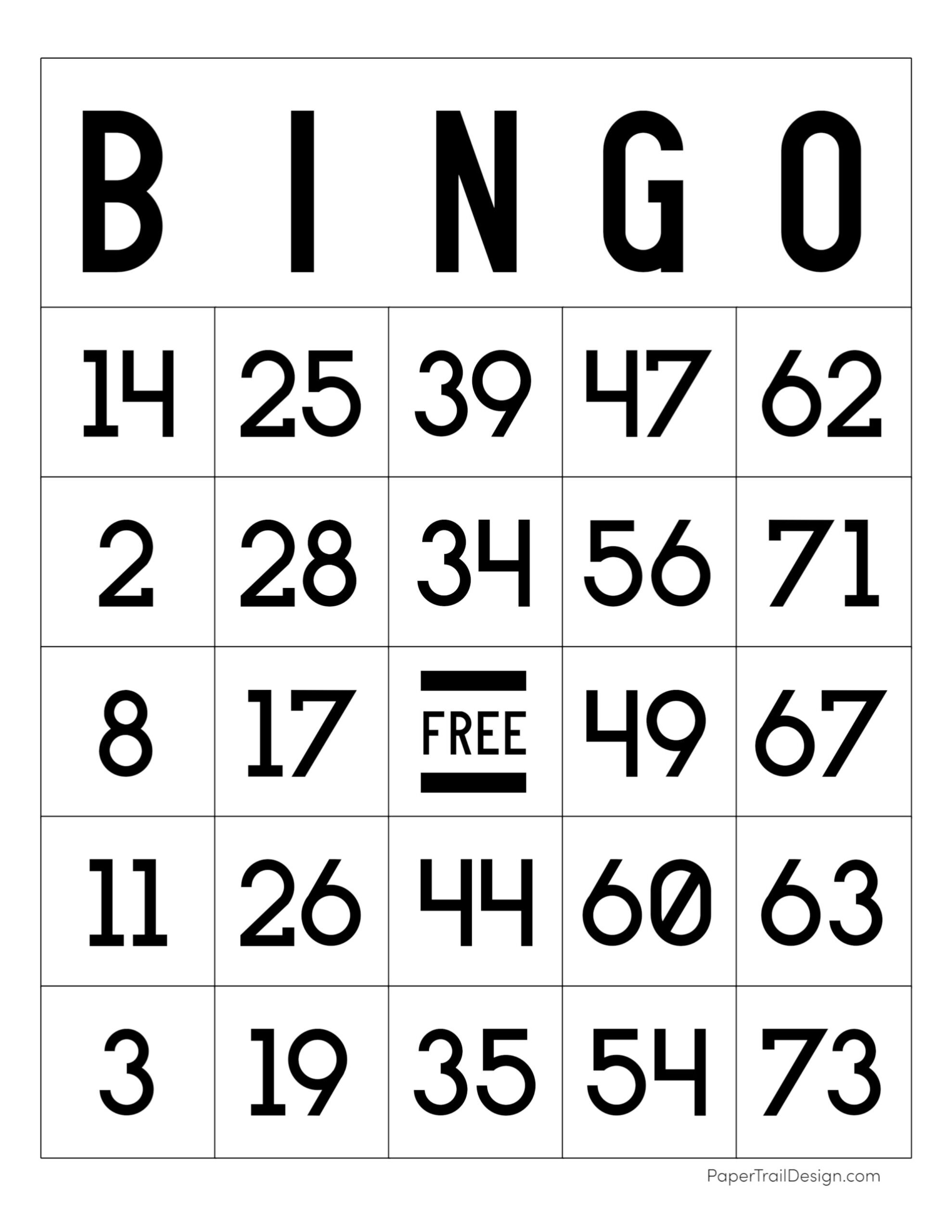 Free Printable Bingo Cards Paper Trail Design