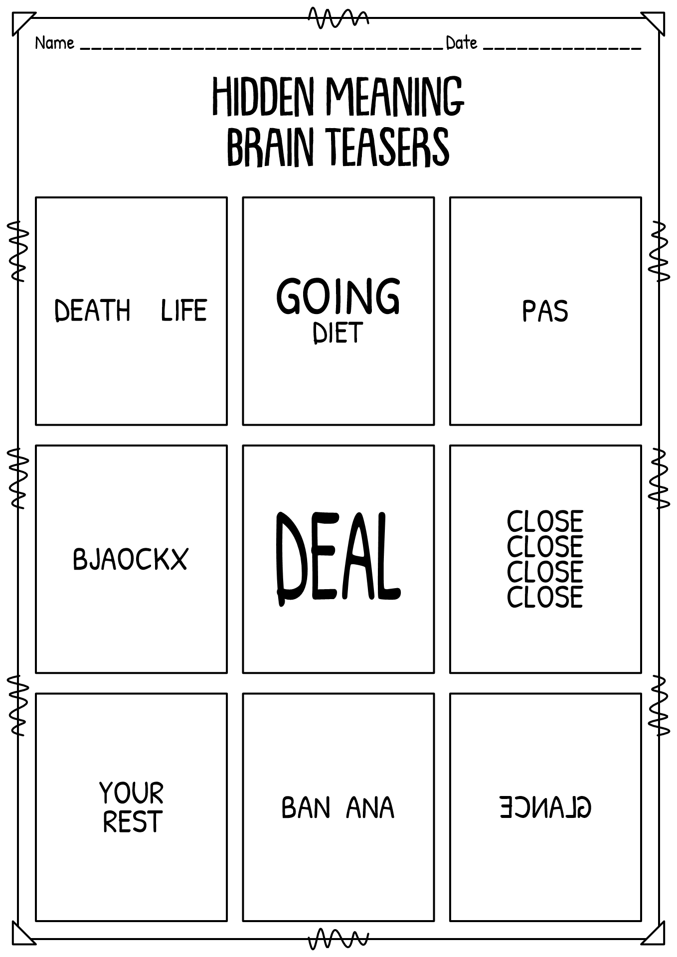Free Printable Brain Teasers With Answers Worksheets Library