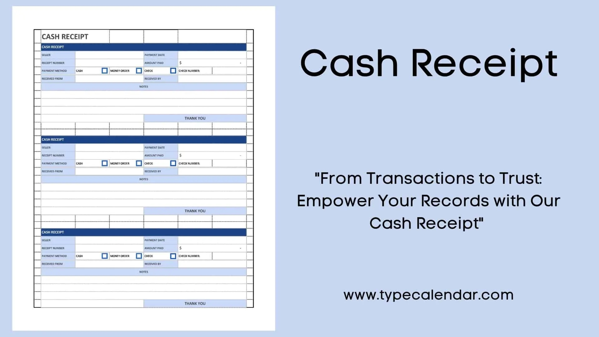 Free Printable Cash Receipt Templates PDF Word Excel 