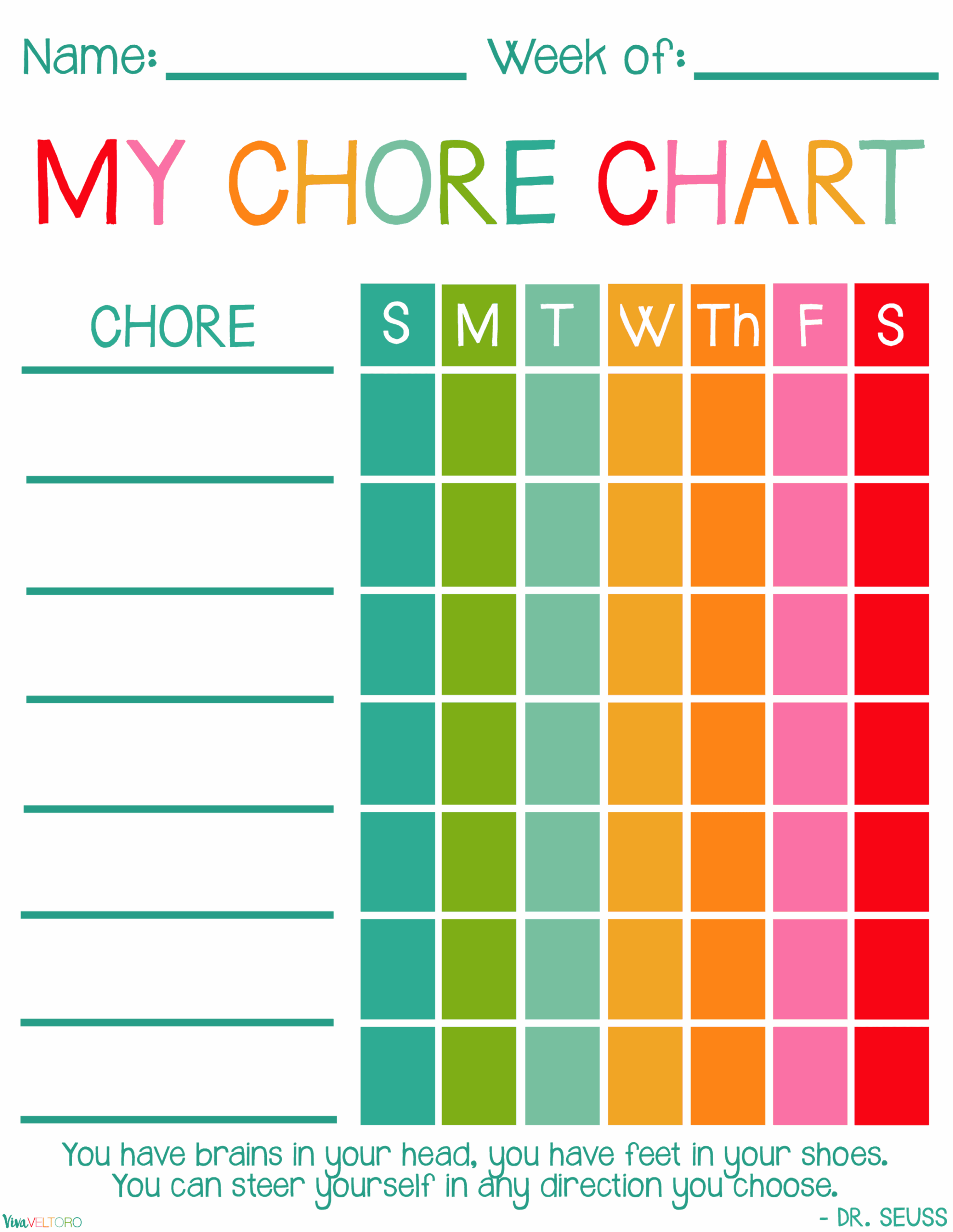 printable chore list by age