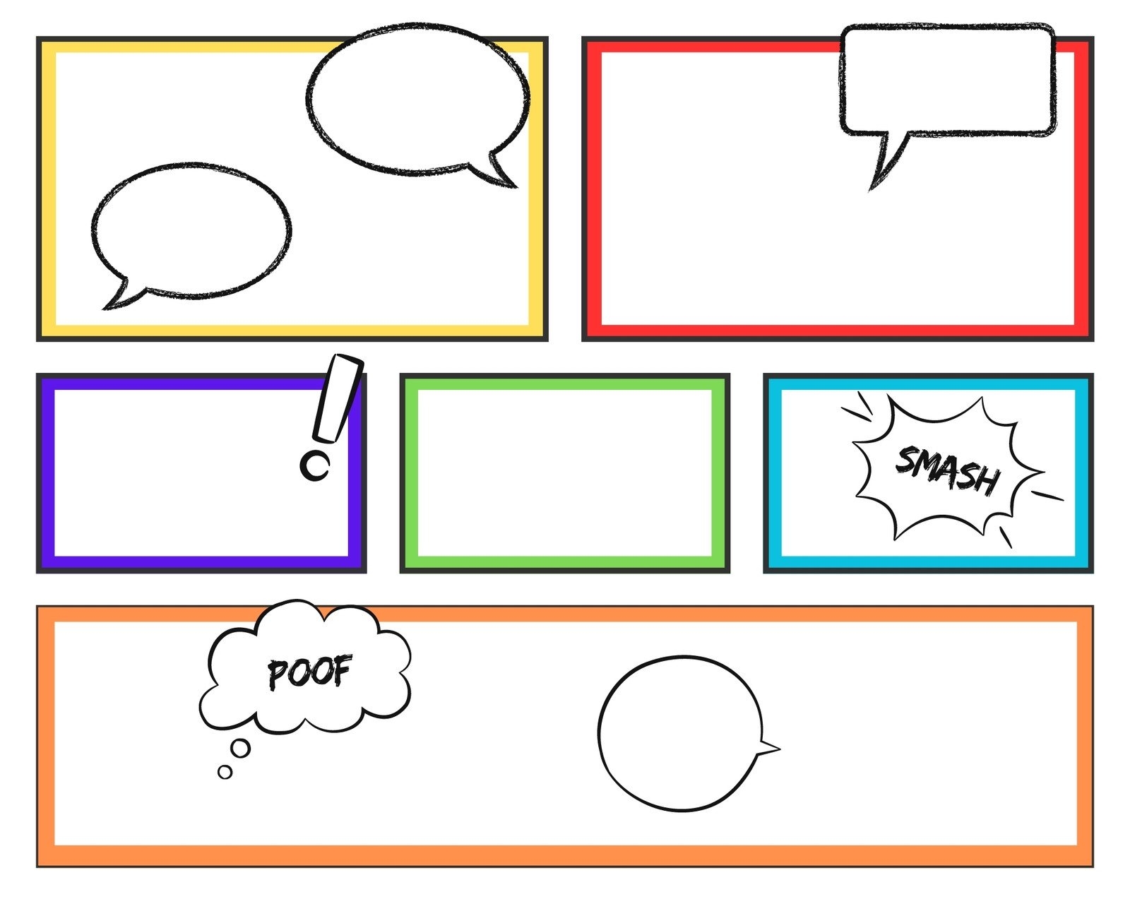blank cartoon strip printable