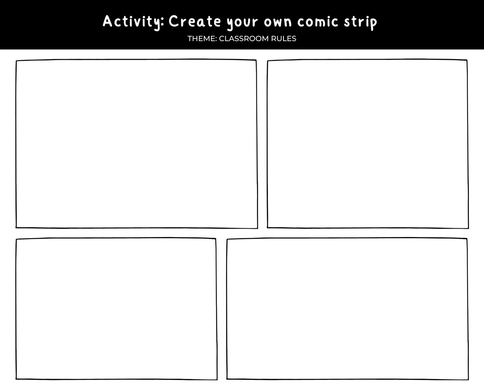Free Printable Comic Strip Templates You Can Customize Canva Worksheets Library