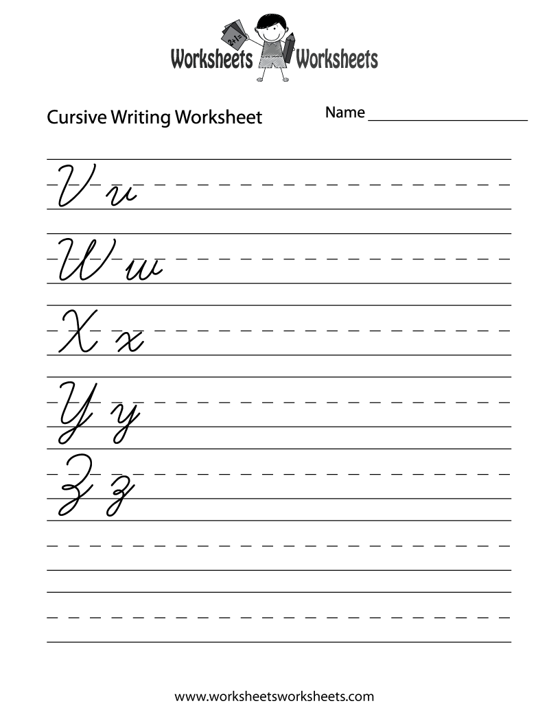 Free Printable Cursive Letters Writing Worksheet Worksheets Library