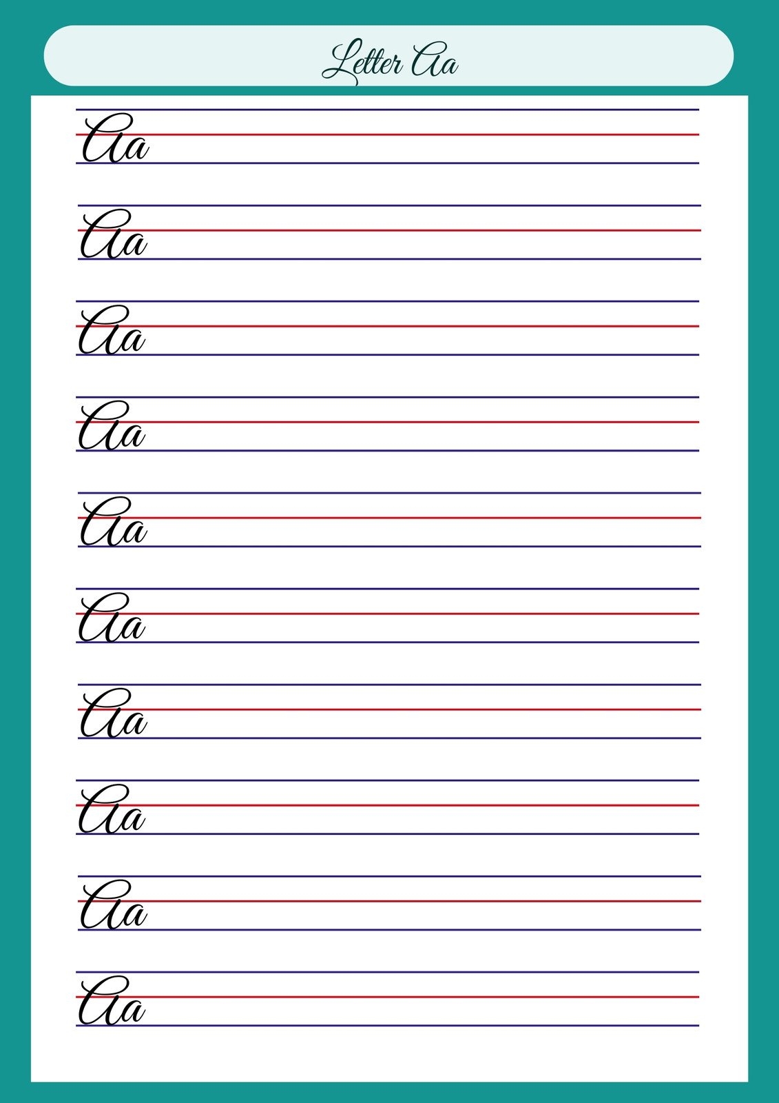 cursive letters worksheets printable