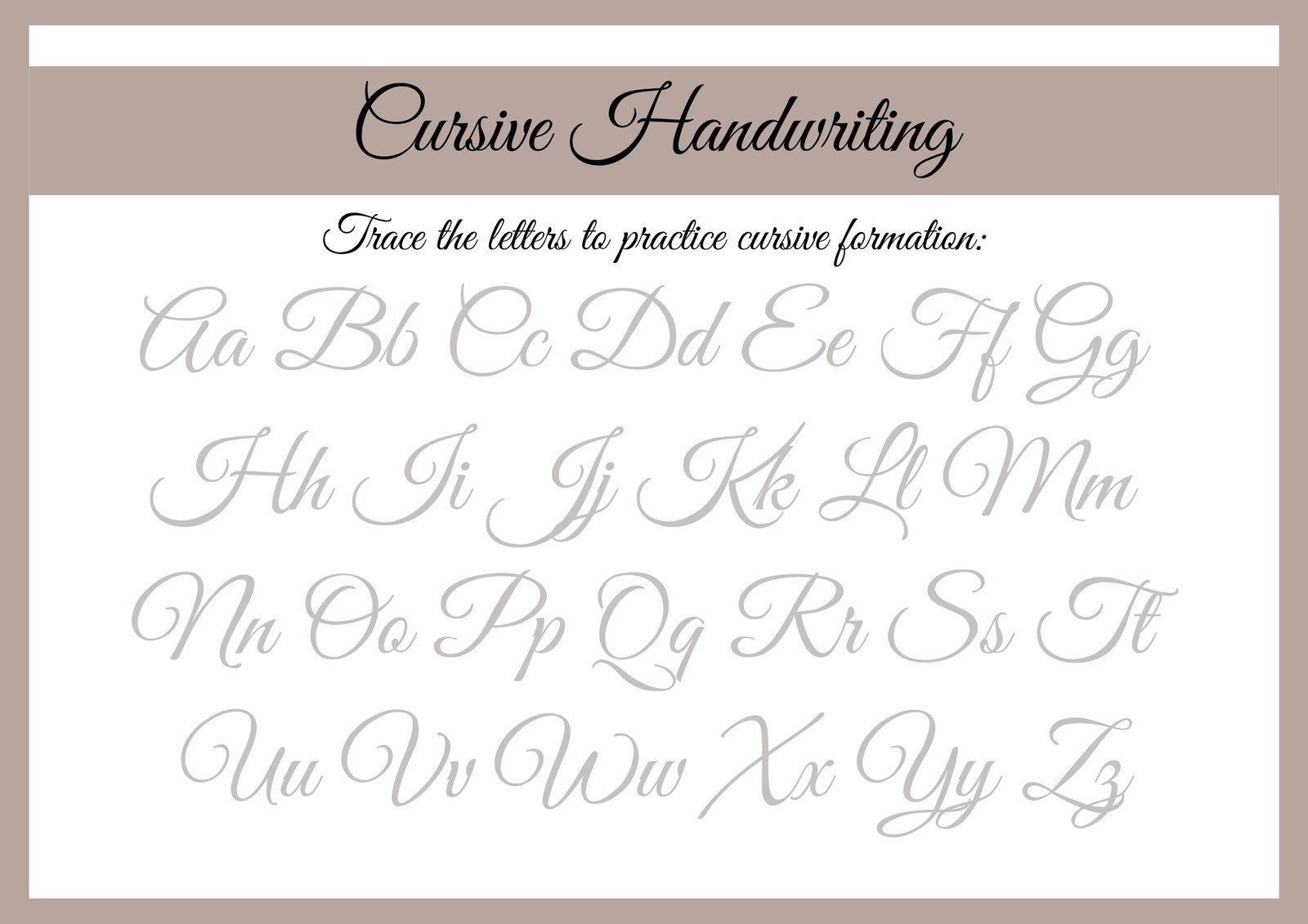Free Printable Cursive Writing Worksheet Templates Canva Worksheets Library
