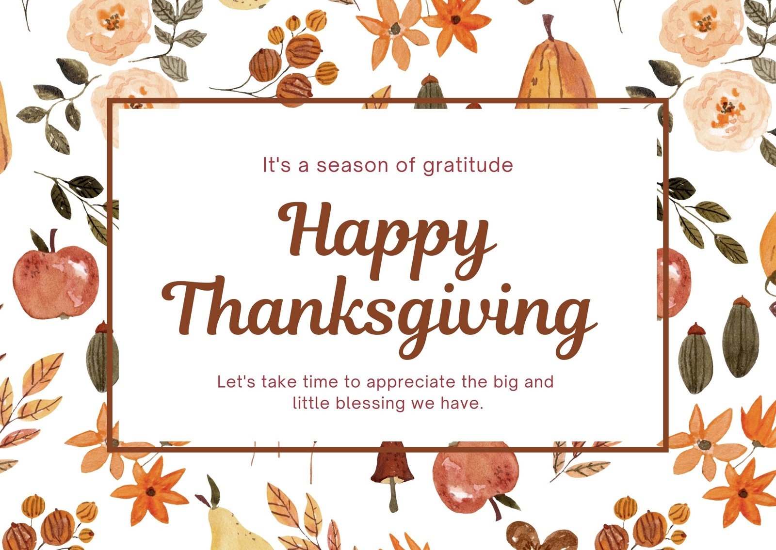 Free Printable Customizable Thanksgiving Card Templates Canva