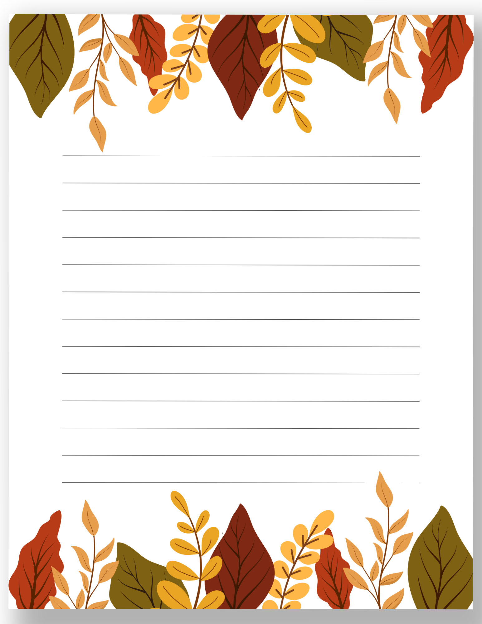 Free Printable Fall Page Borders Gathering Beauty