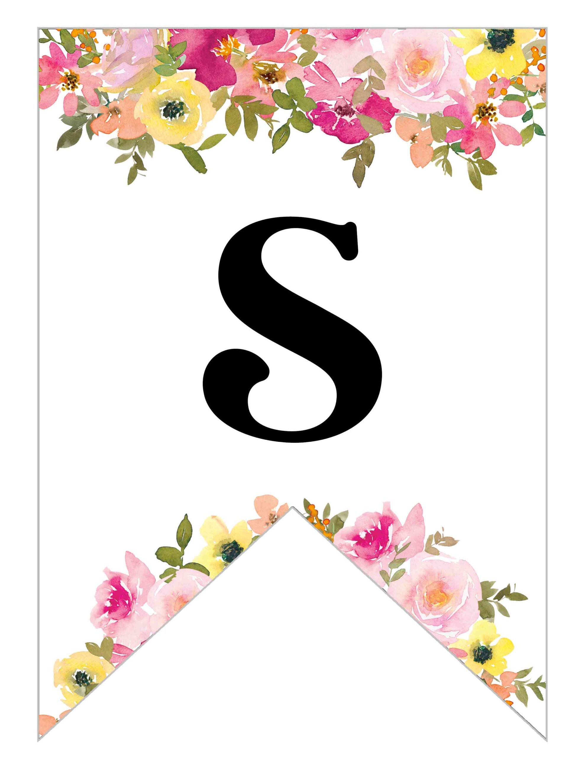 Free Printable Floral Alphabet Banner Letters Lovely Planner