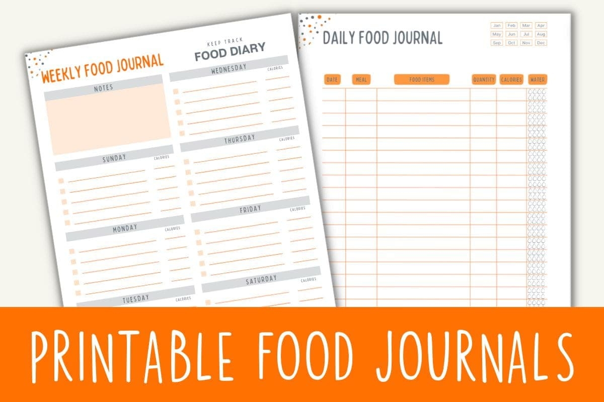 free printable food log