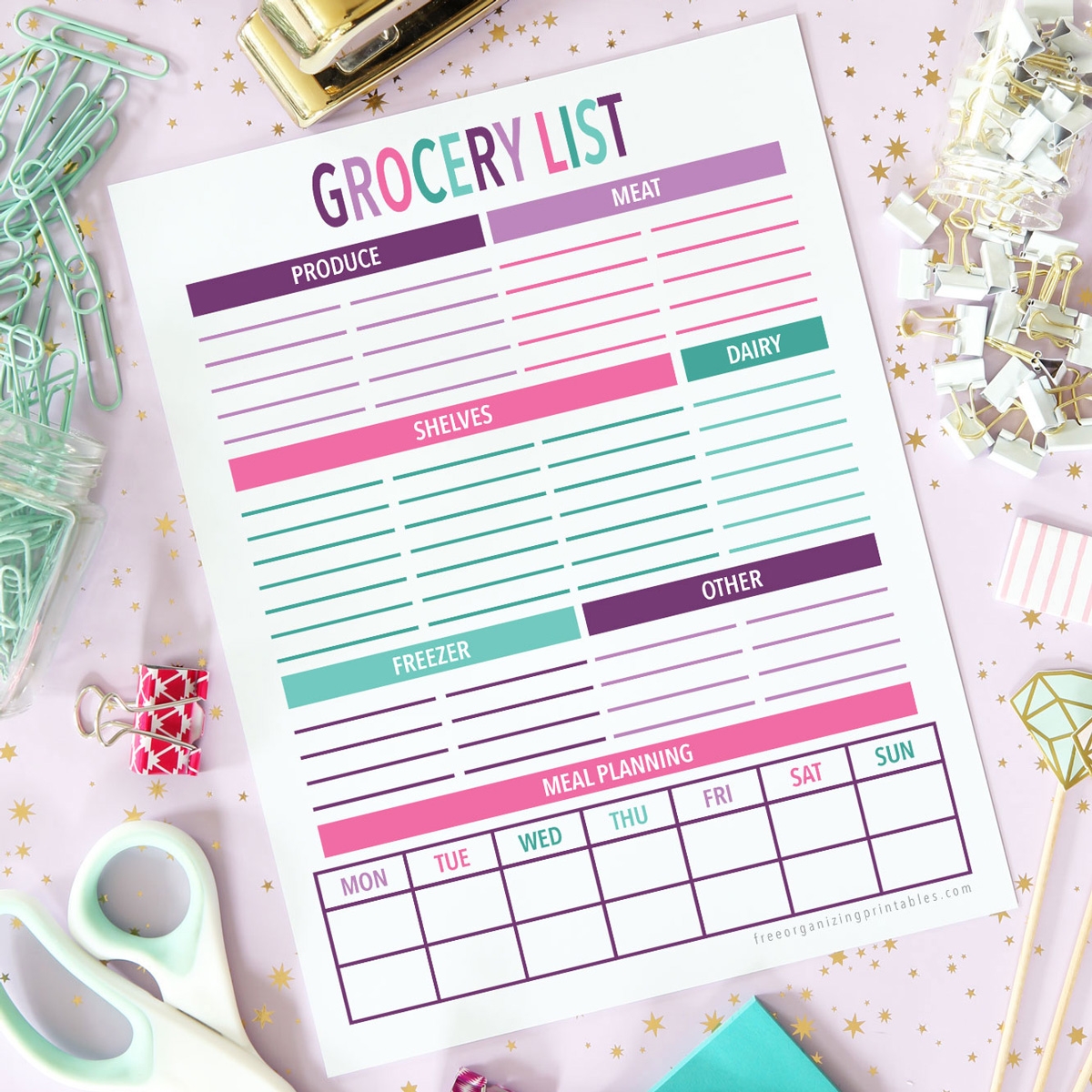 printable grocery list free