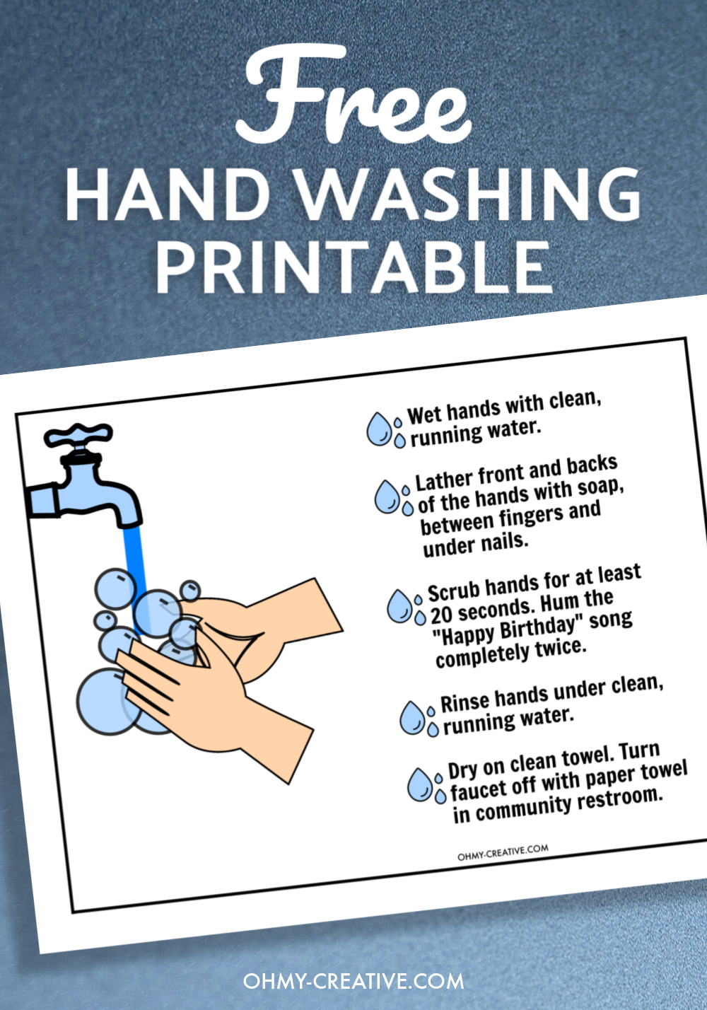 hand washing poster printable pdf free download