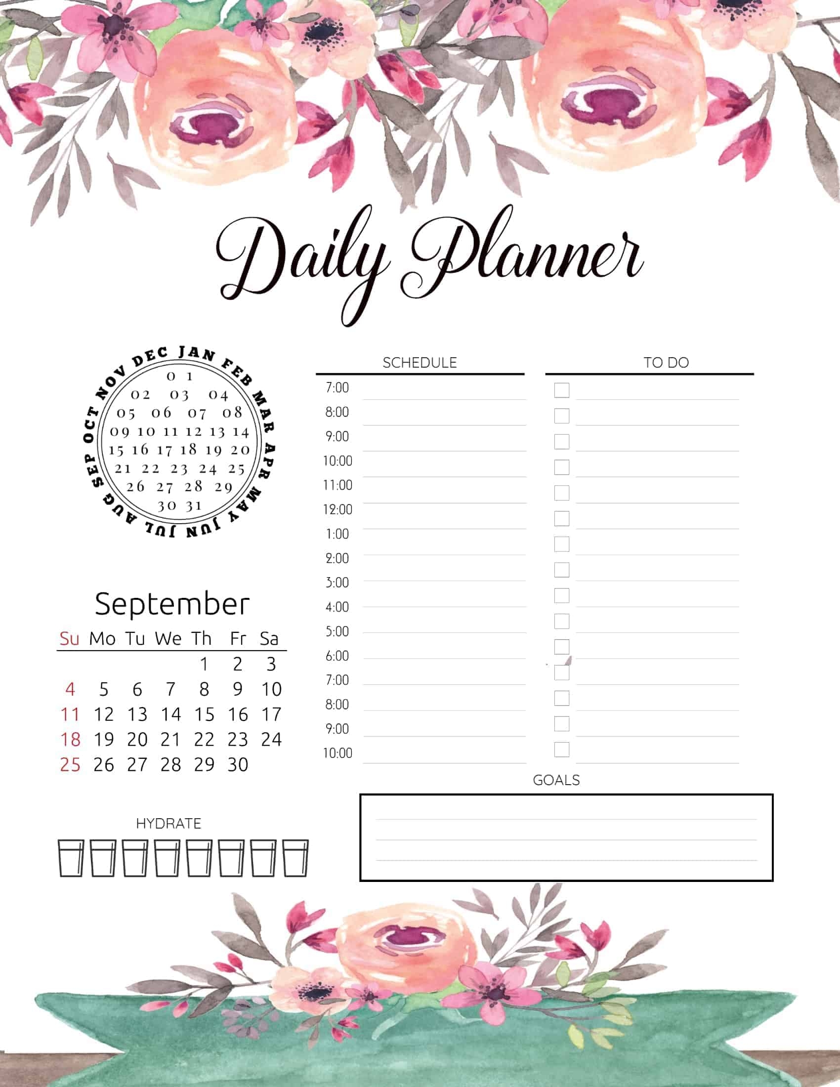 FREE Printable Hourly Planner Daily Weekly Or Monthly