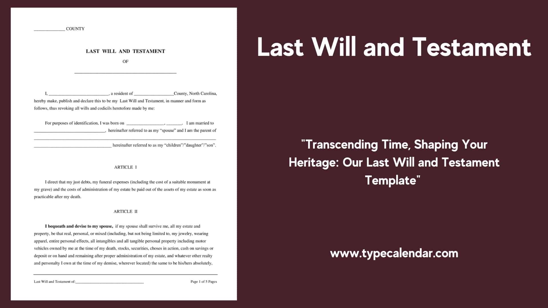 printable wills template