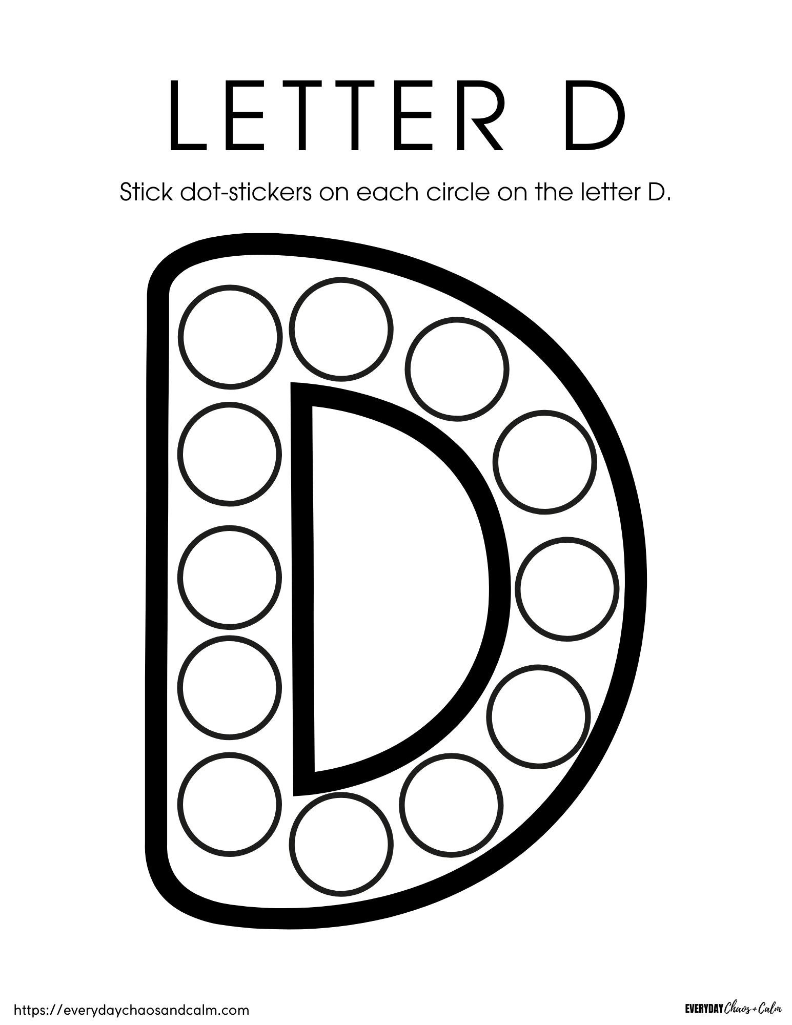 letter d printable