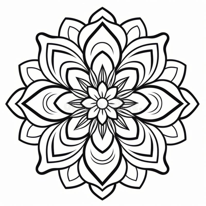Free Printable Mandala Shaped Flower Coloring Pages Stock Illustration Illustration Of Illustrations Realistic 301347830