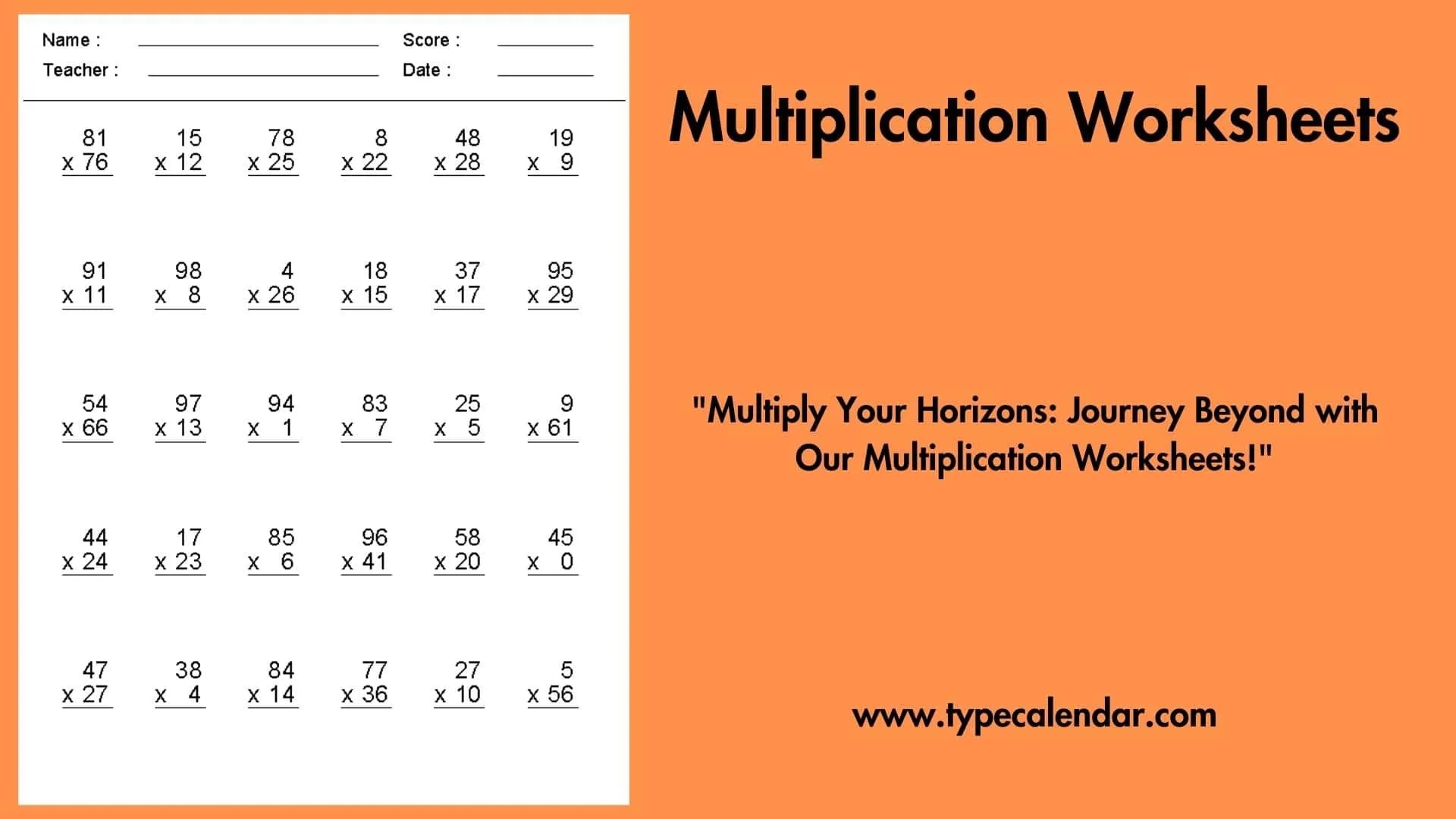 free printable multiplication worksheets 1 12