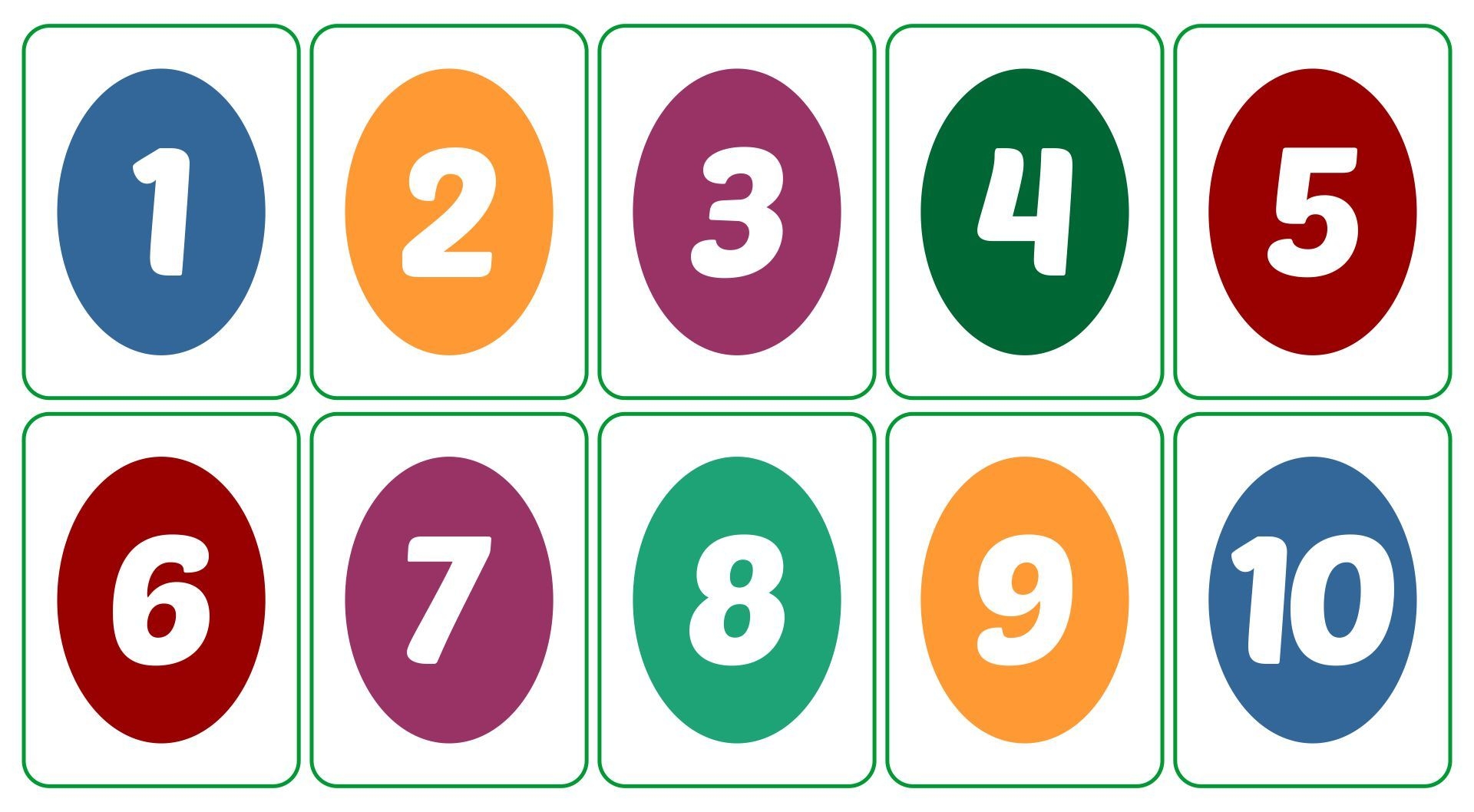 free printable numbers 1 10