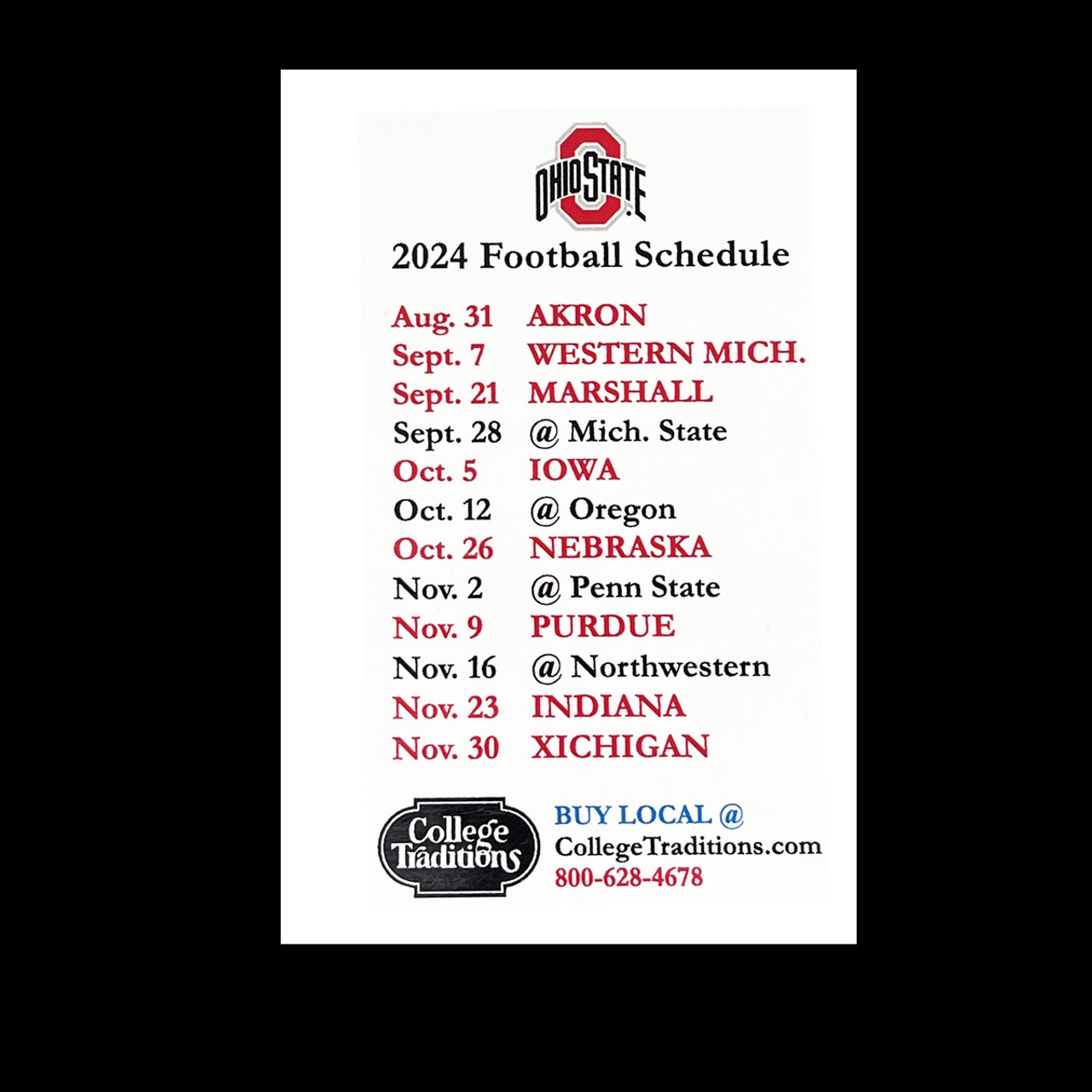 ohio state buckeyes football schedule printable