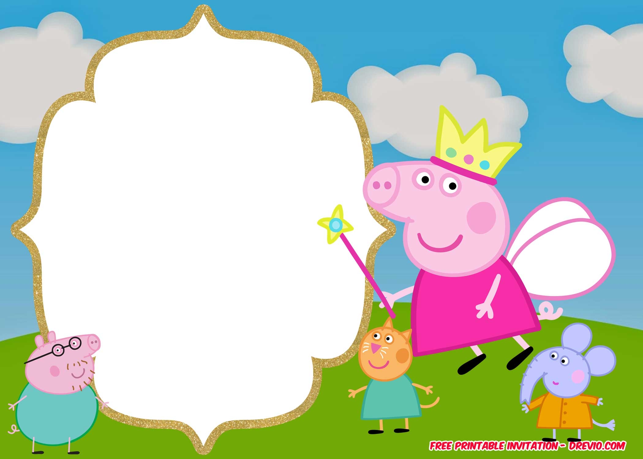 FREE Printable Peppa Pig Invitation Template