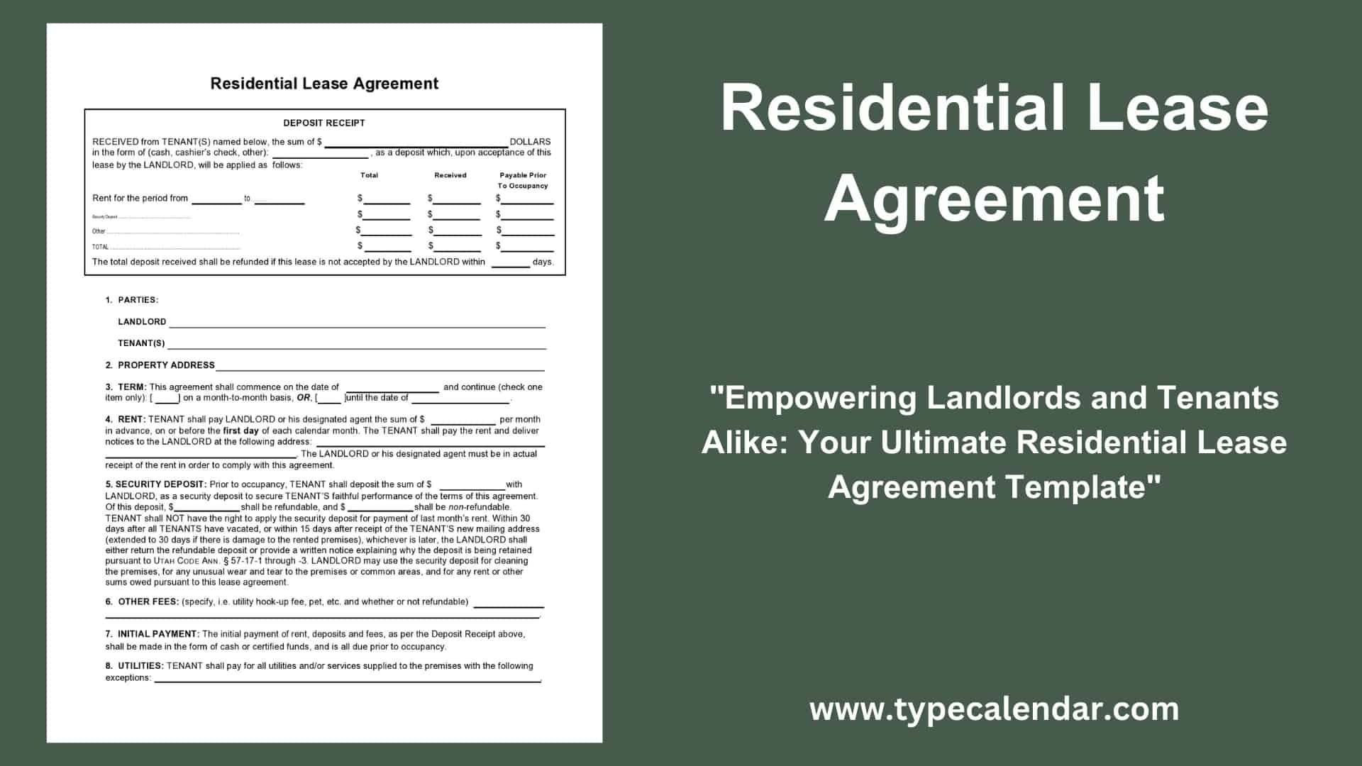 printable house rental agreement