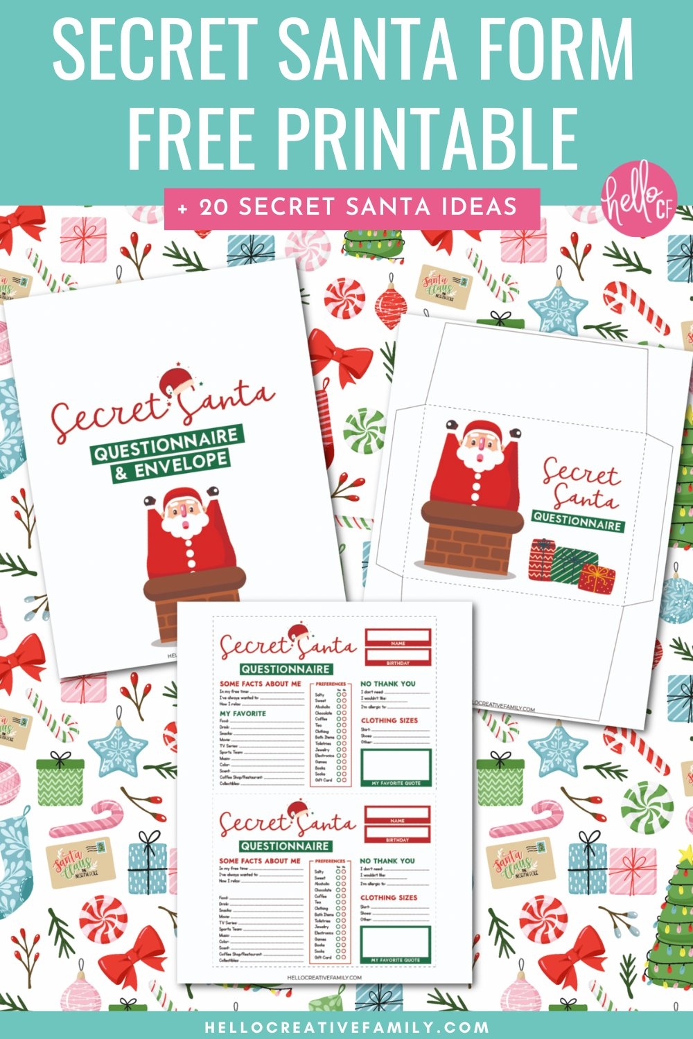 secret santa form free printable
