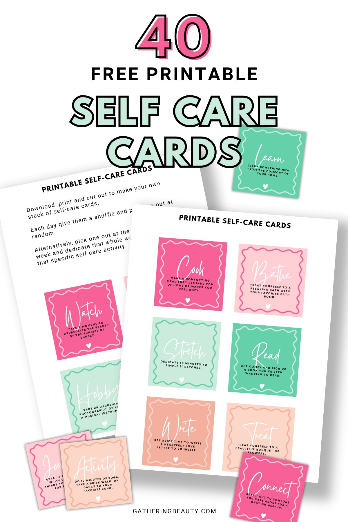 Free Printable Self Care Activity Cards Gathering Beauty