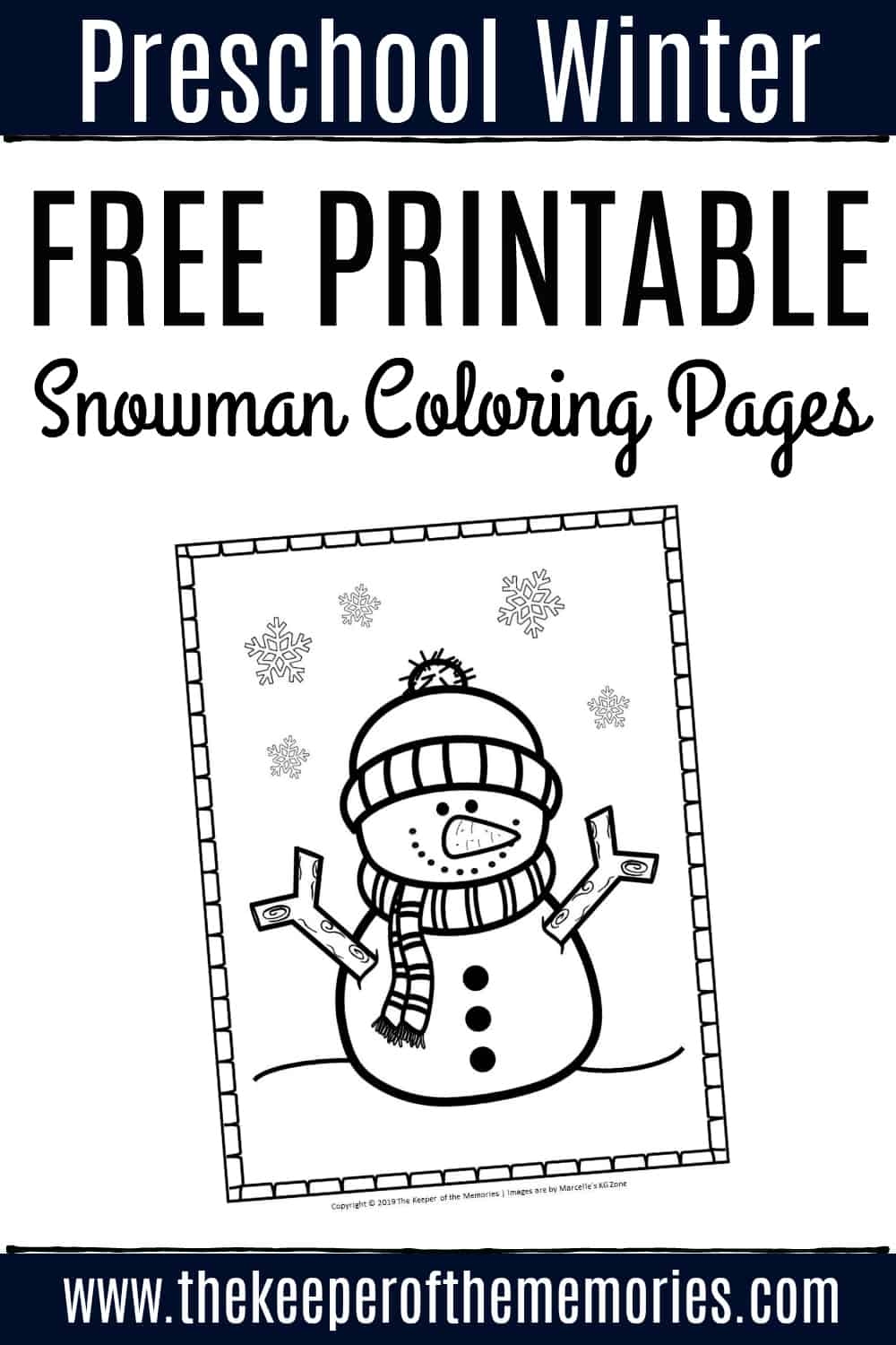Free Printable Snowman Coloring Pages The Keeper Of The Memories