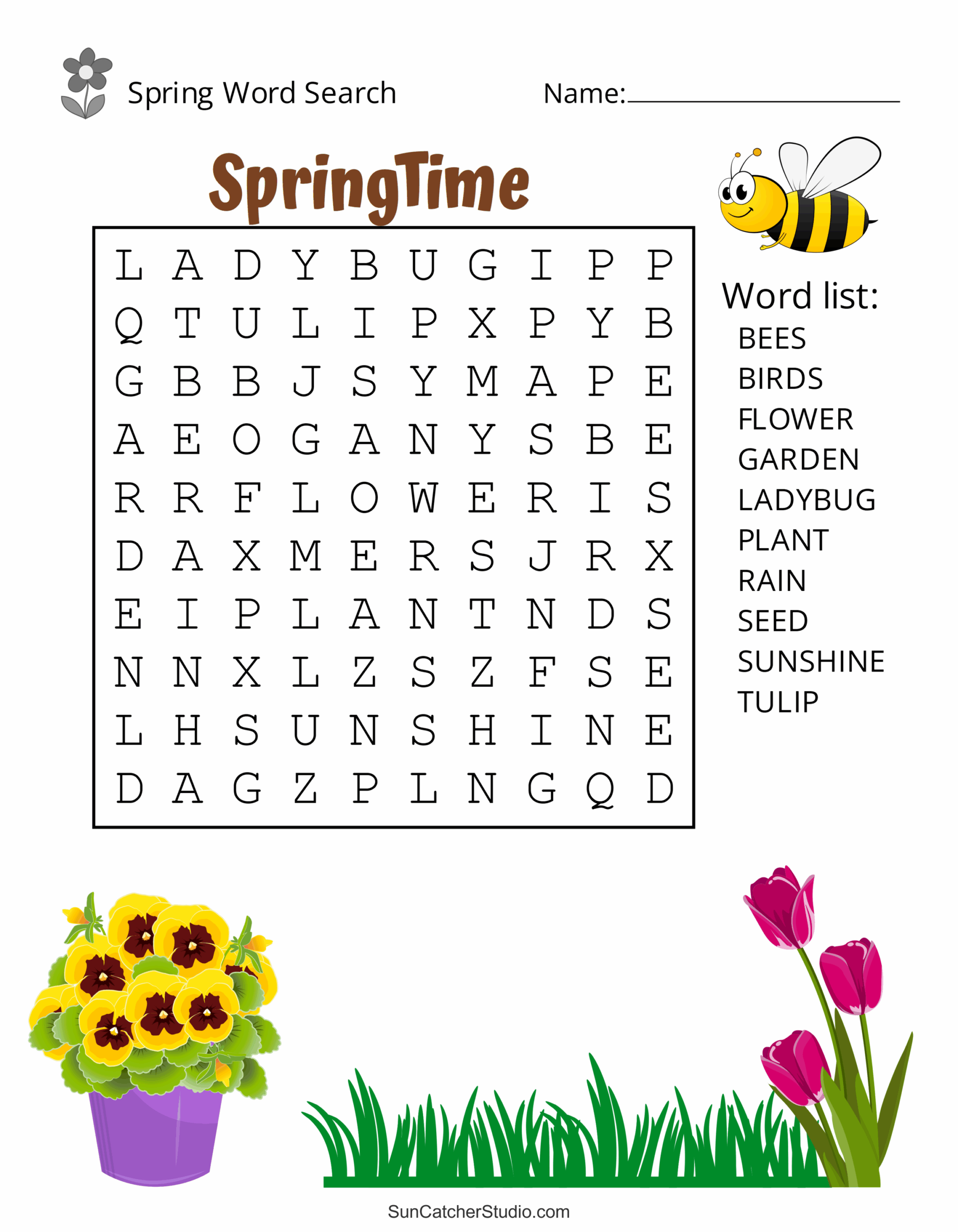 printable word searches easy