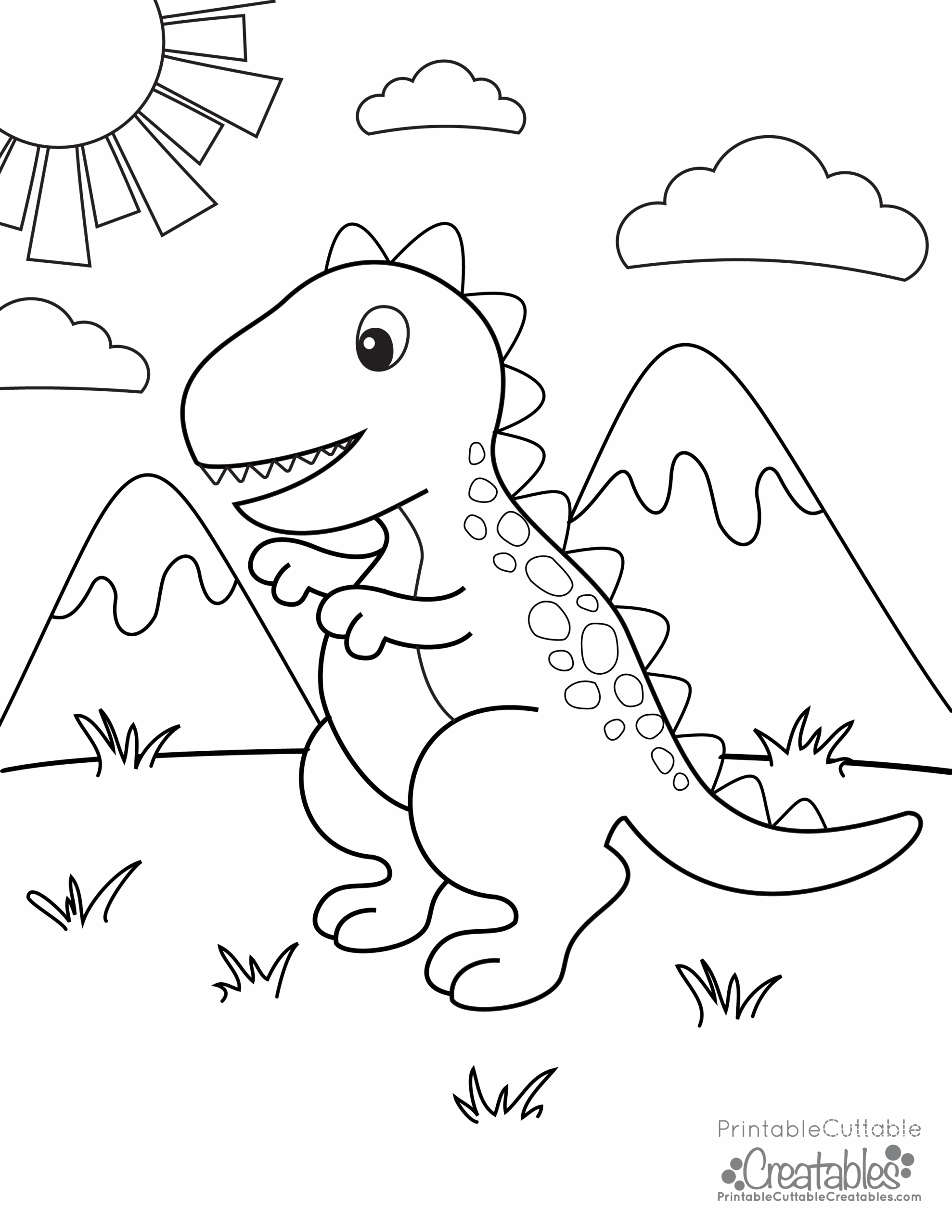 Free Printable T Rex Dinosaur Coloring Page
