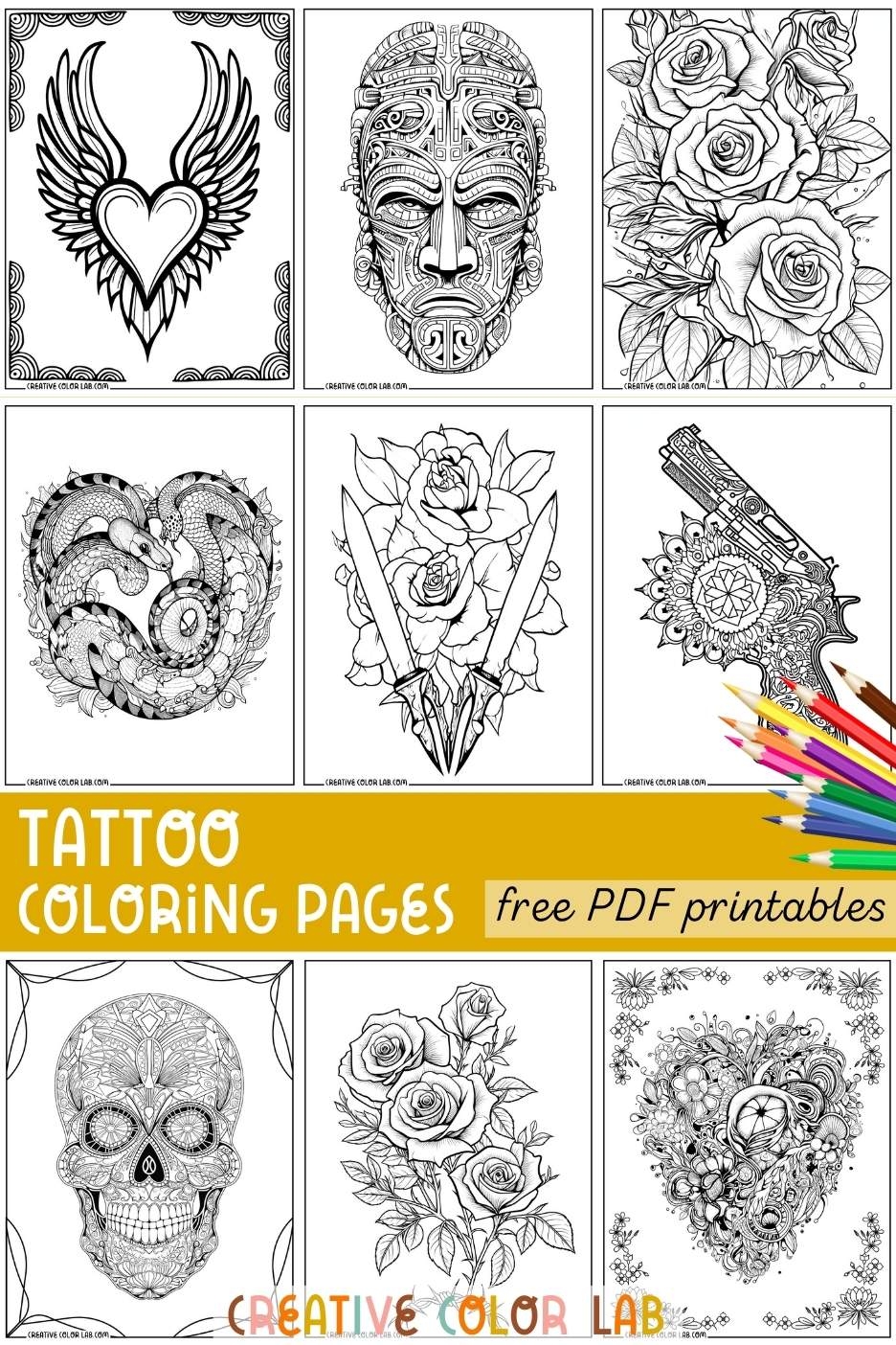 Free Printable Tattoo Coloring Pages