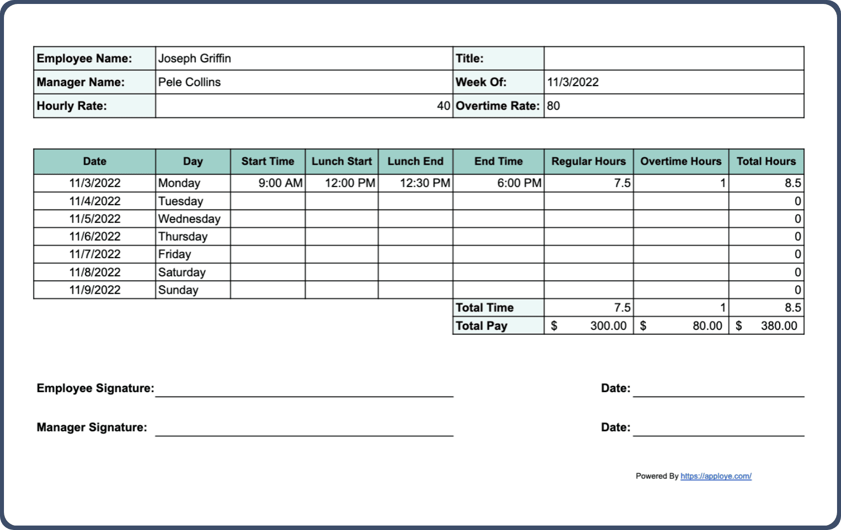 free printable monthly time sheets