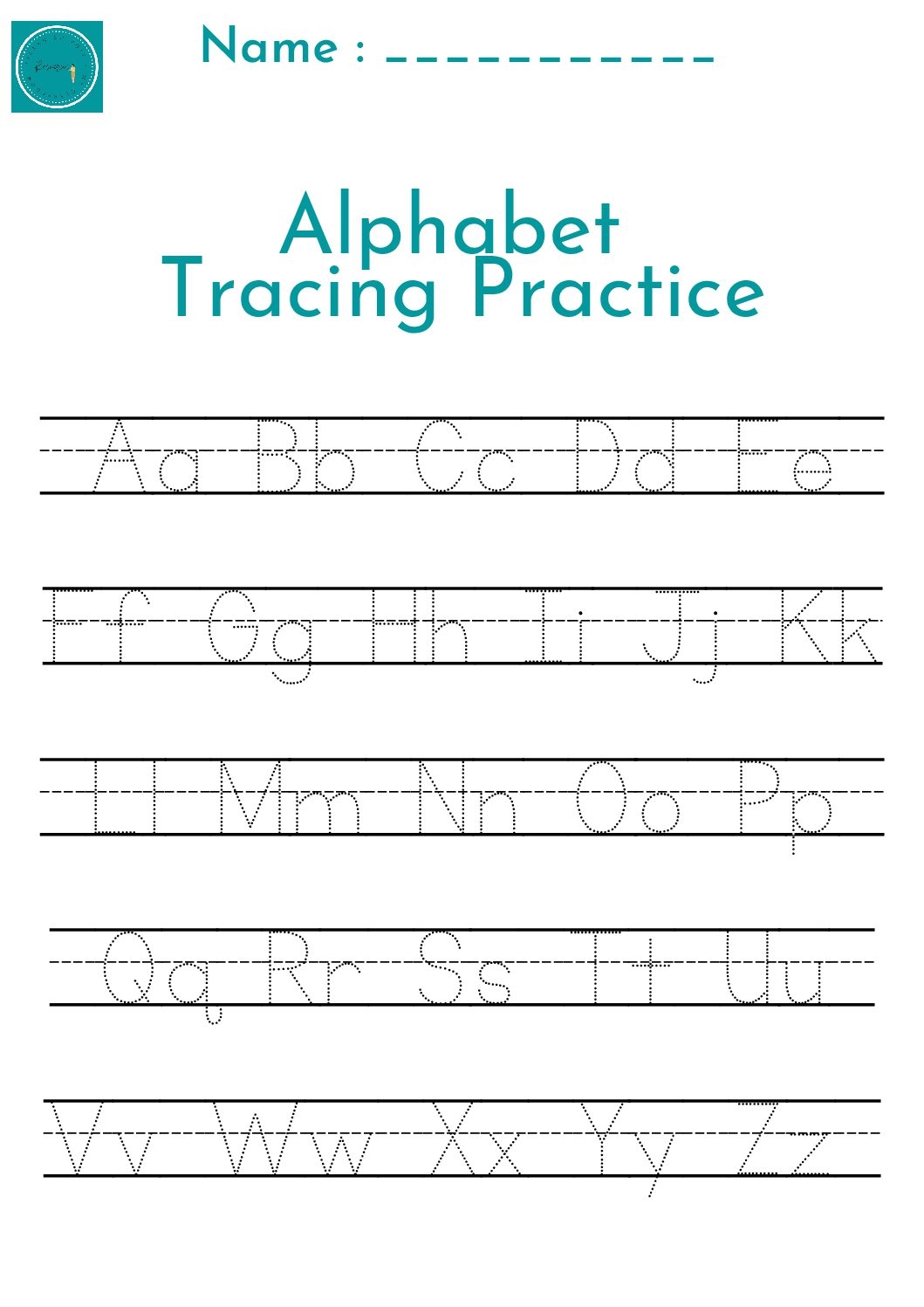 free printable alphabet tracing sheet