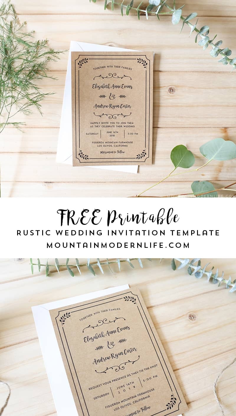 FREE Printable Wedding Invitation Template Worksheets Library
