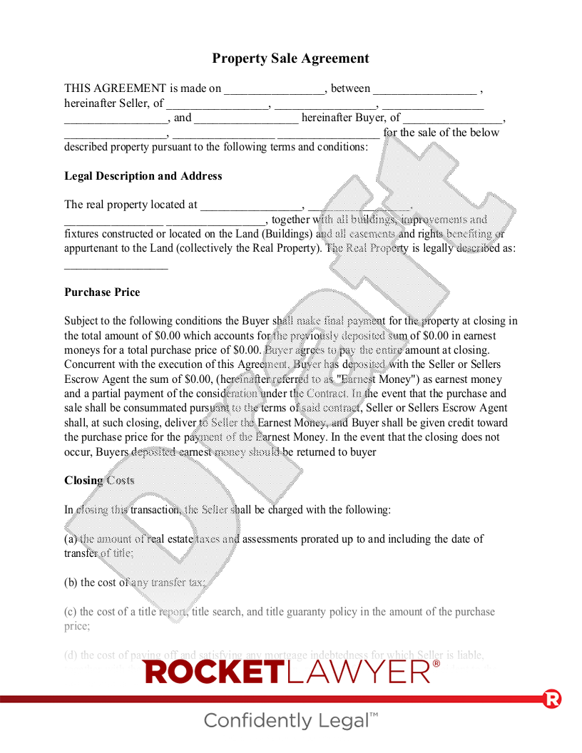 free printable real estate sales contract
