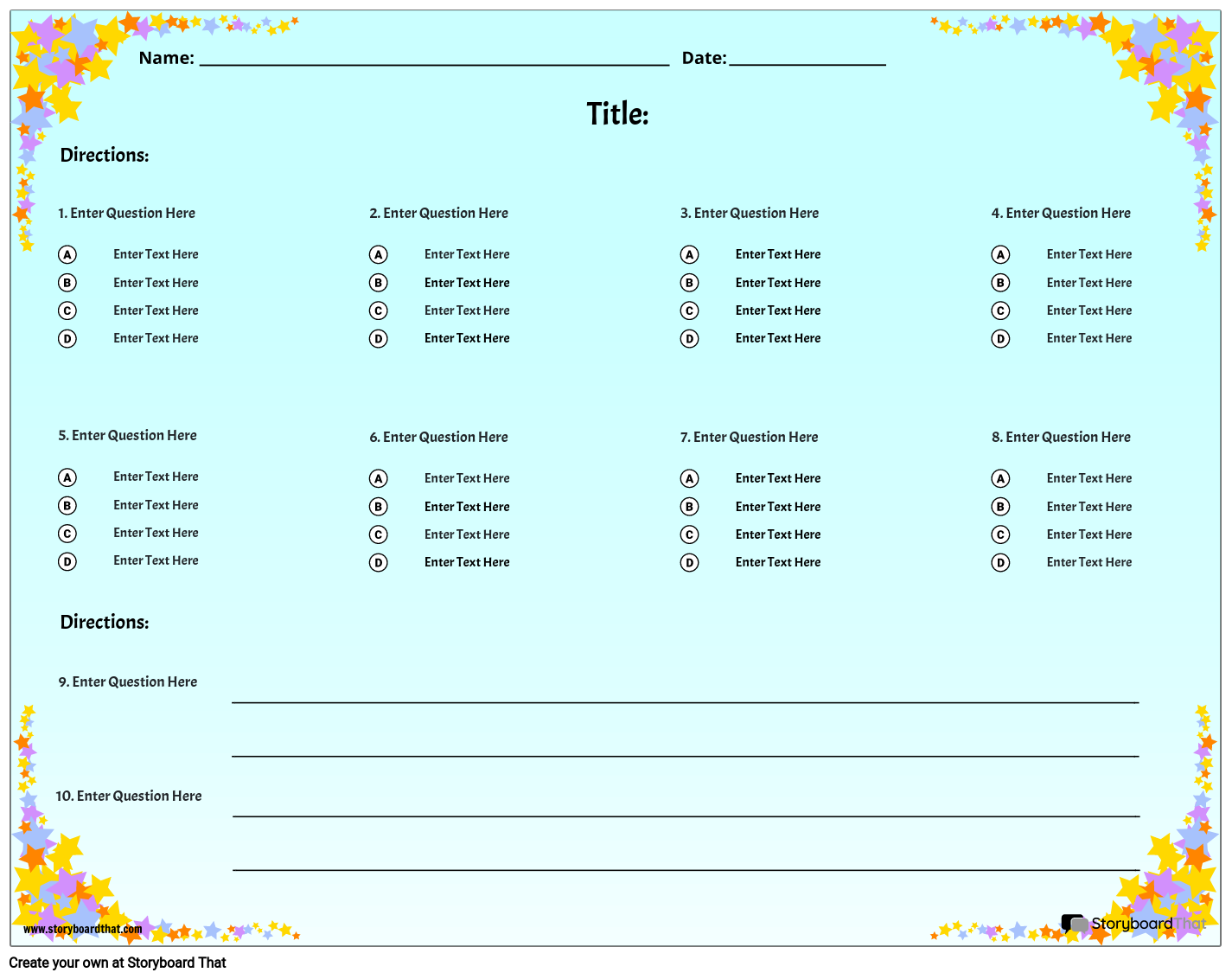 Free Quiz Maker Online Templates For Teachers Tests Worksheets Library