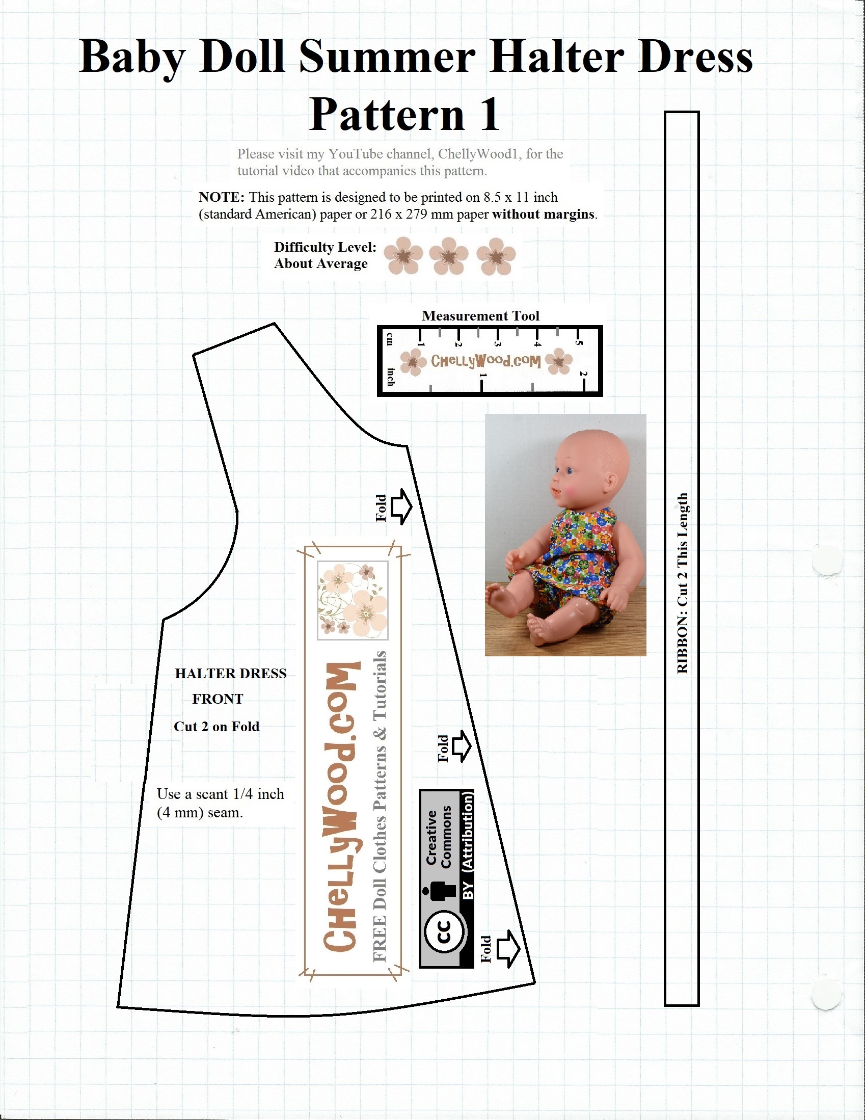 FREE sewing Pattern For Baby dolls ChellyWood crafts 