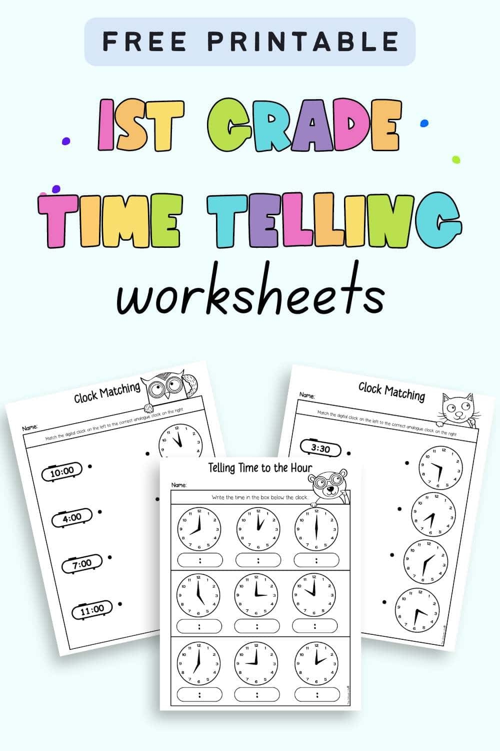 free printable first grade worksheets