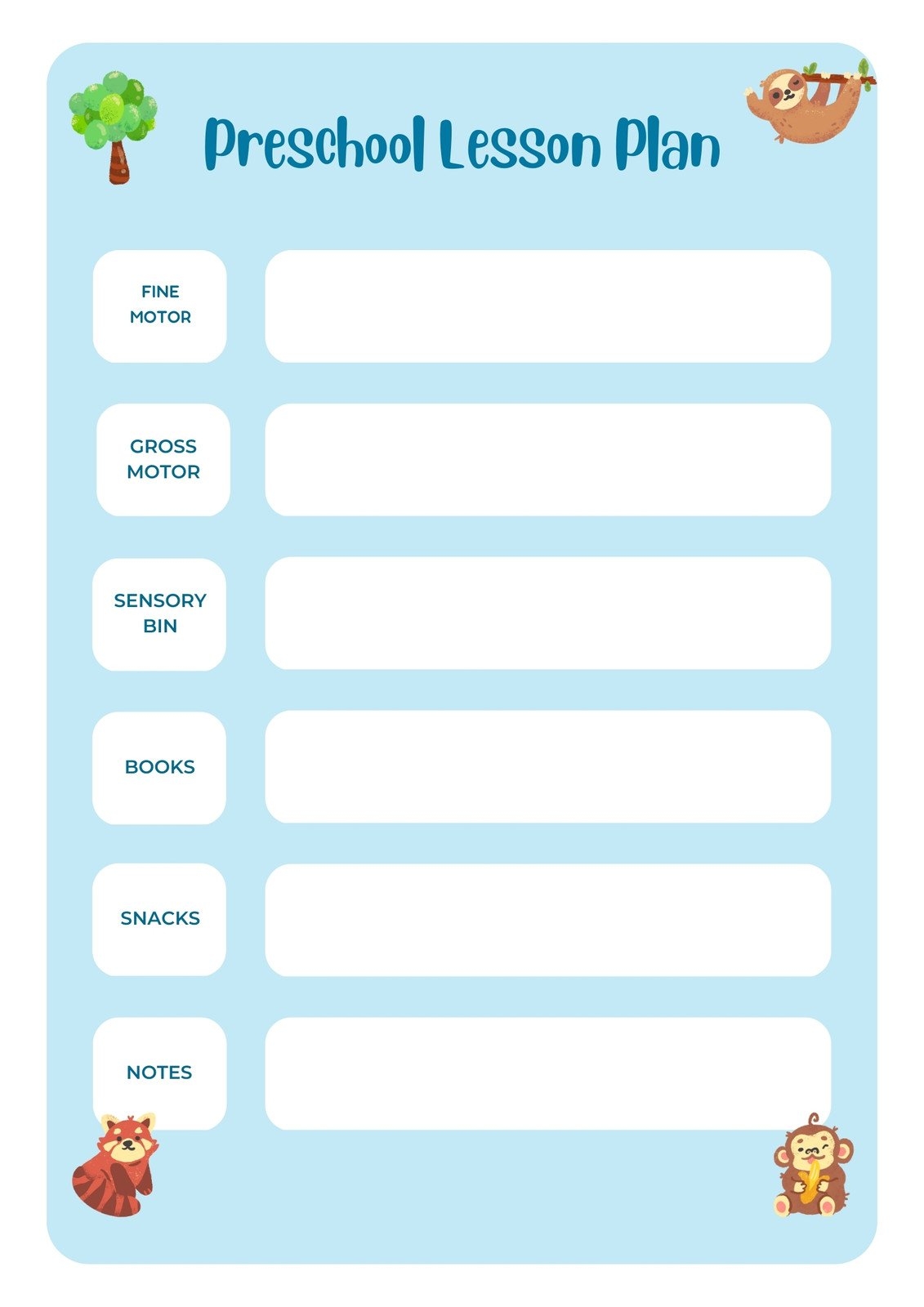 printable preschool lessons