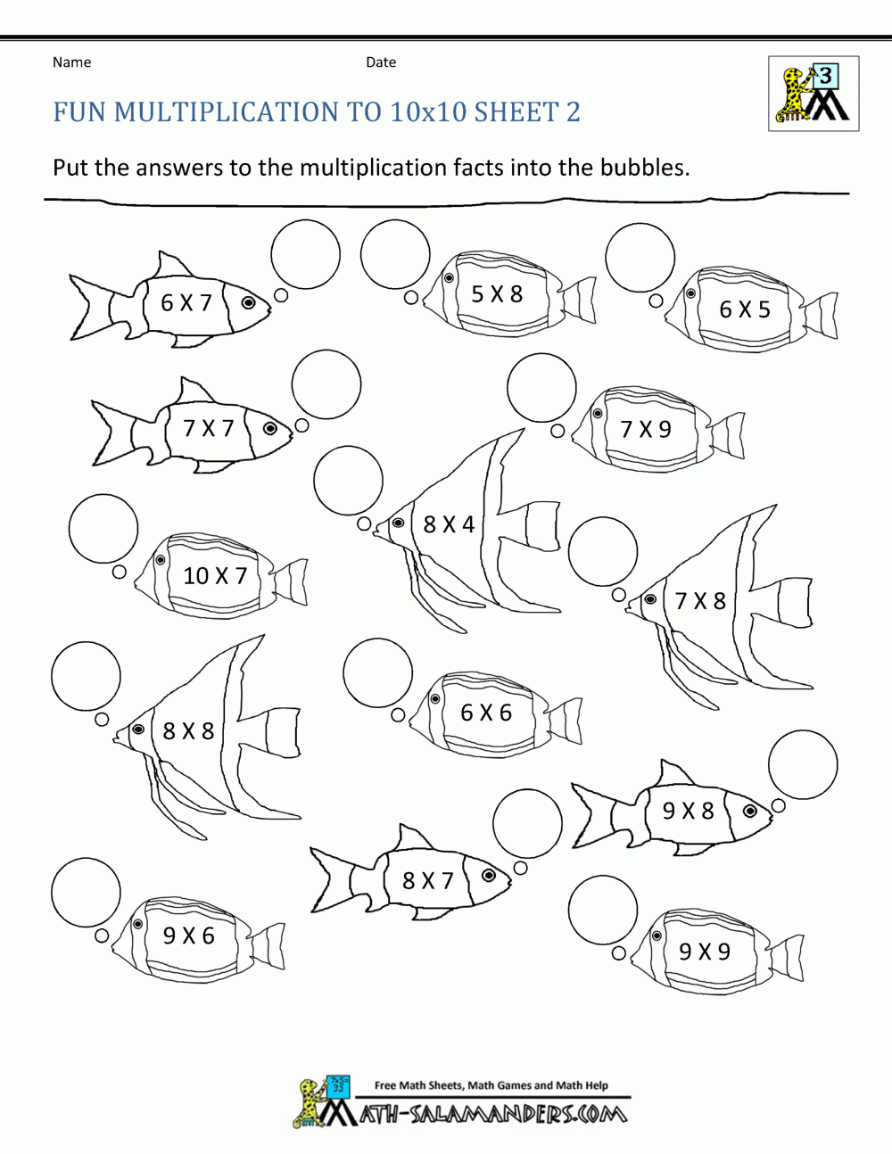 printable multiplication practice