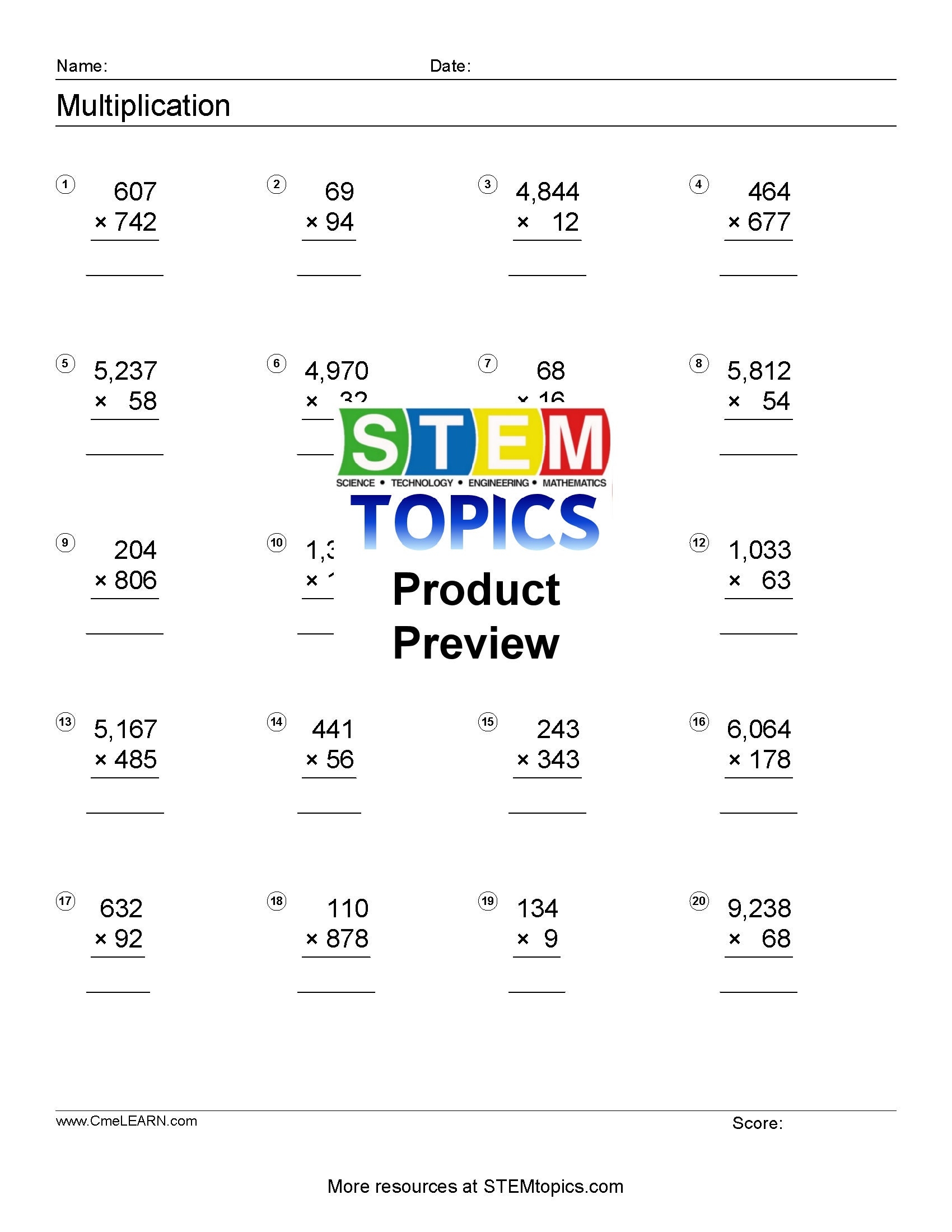 Grade 6 Math Worksheets Full Year Curriculum 596 Pages digital 