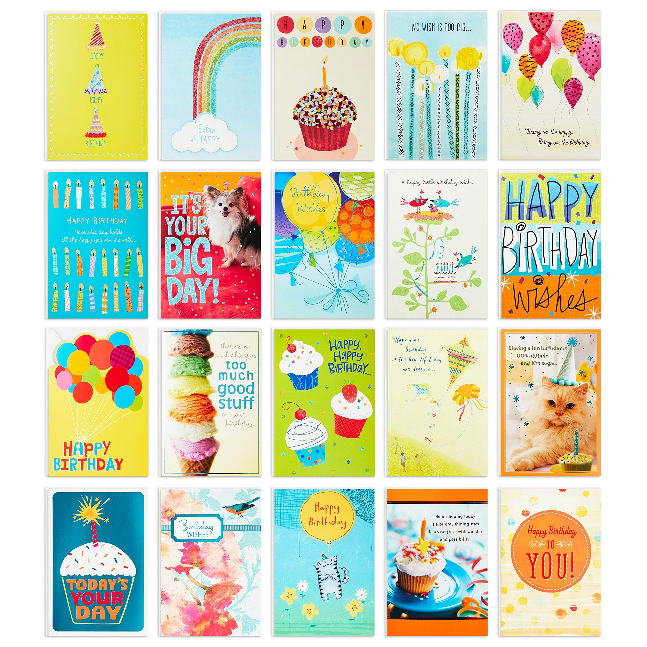 Hallmark Birthday Cards Assortment 20 Cards With Envelopes Refill Pack For Hallmark Card Organizer Box Amazon sg Office Products