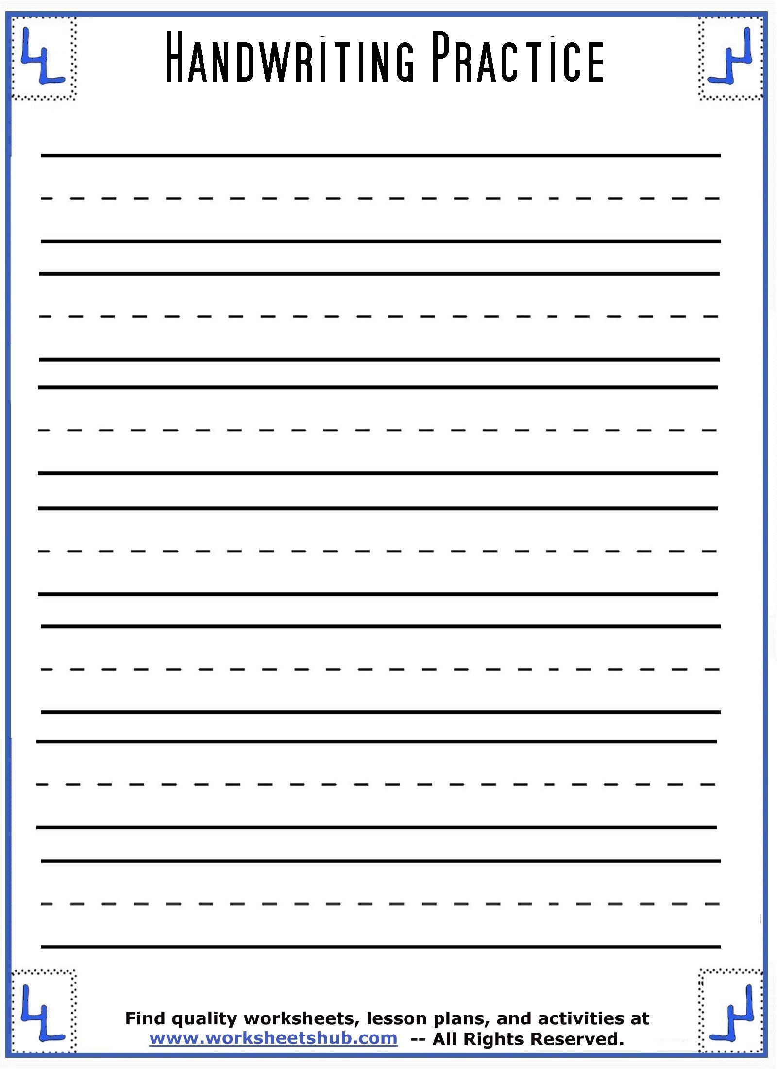 printable handwriting sheets free