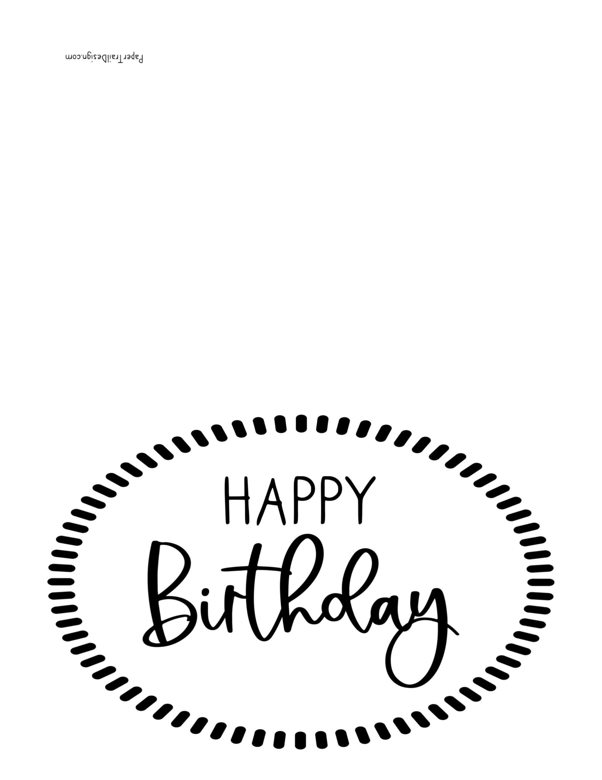 Happy Birthday Card Printables Paper Trail Design