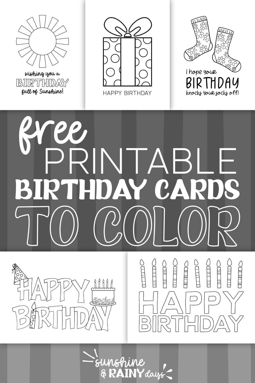 birthday card printable black and white