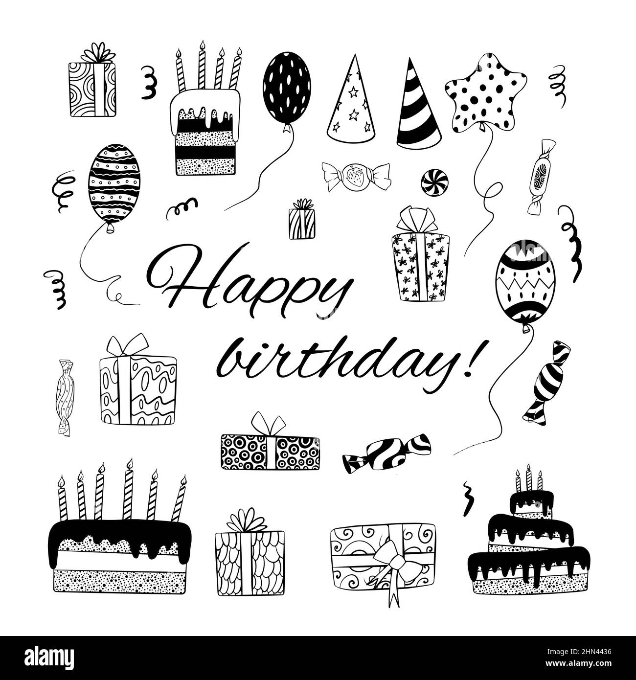 Happy Birthday Wrapping Paper Black And White Stock Photos U0026 Images Page 2 Alamy