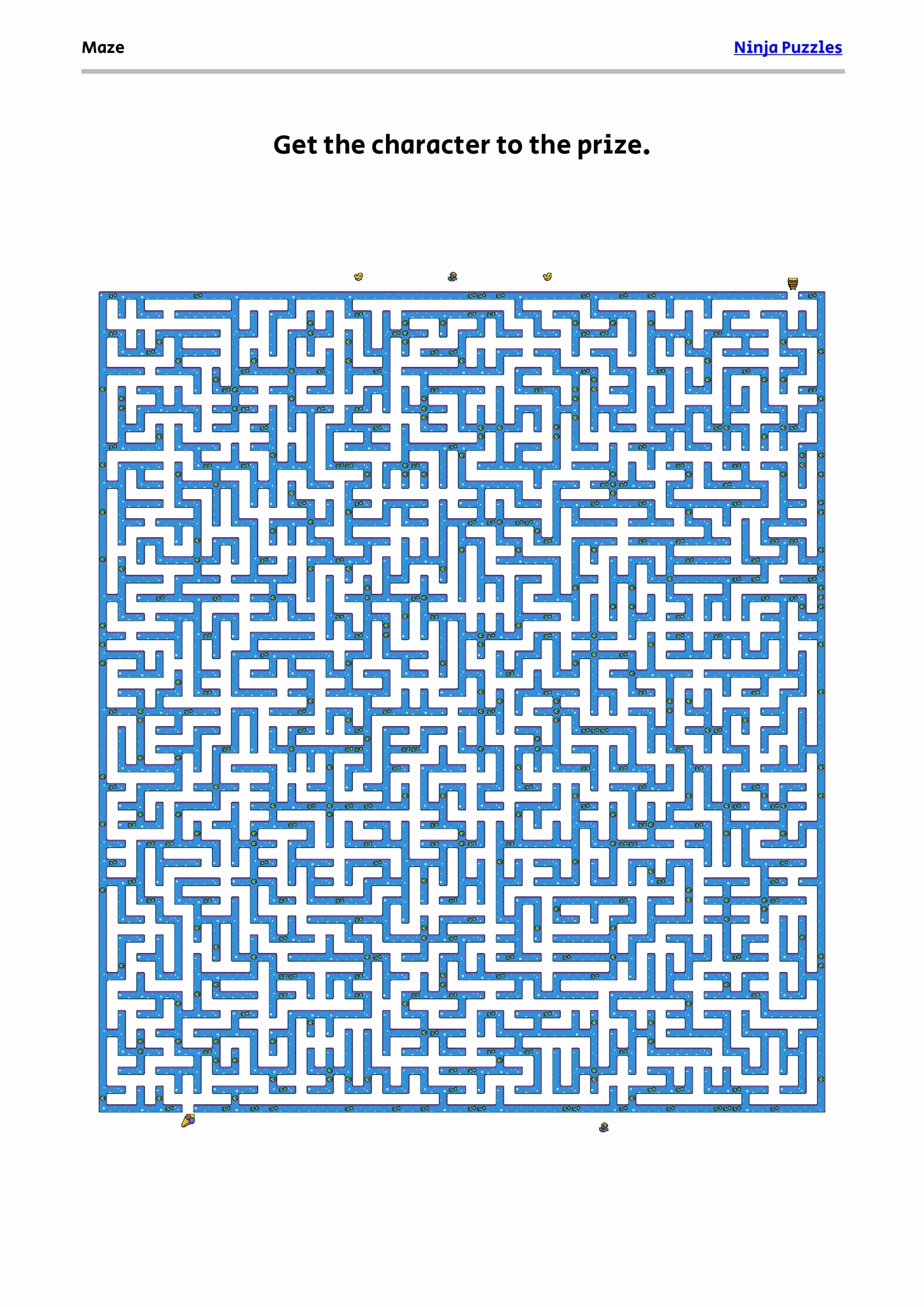 Hard Maze 18 Free Printable PDF Puzzle