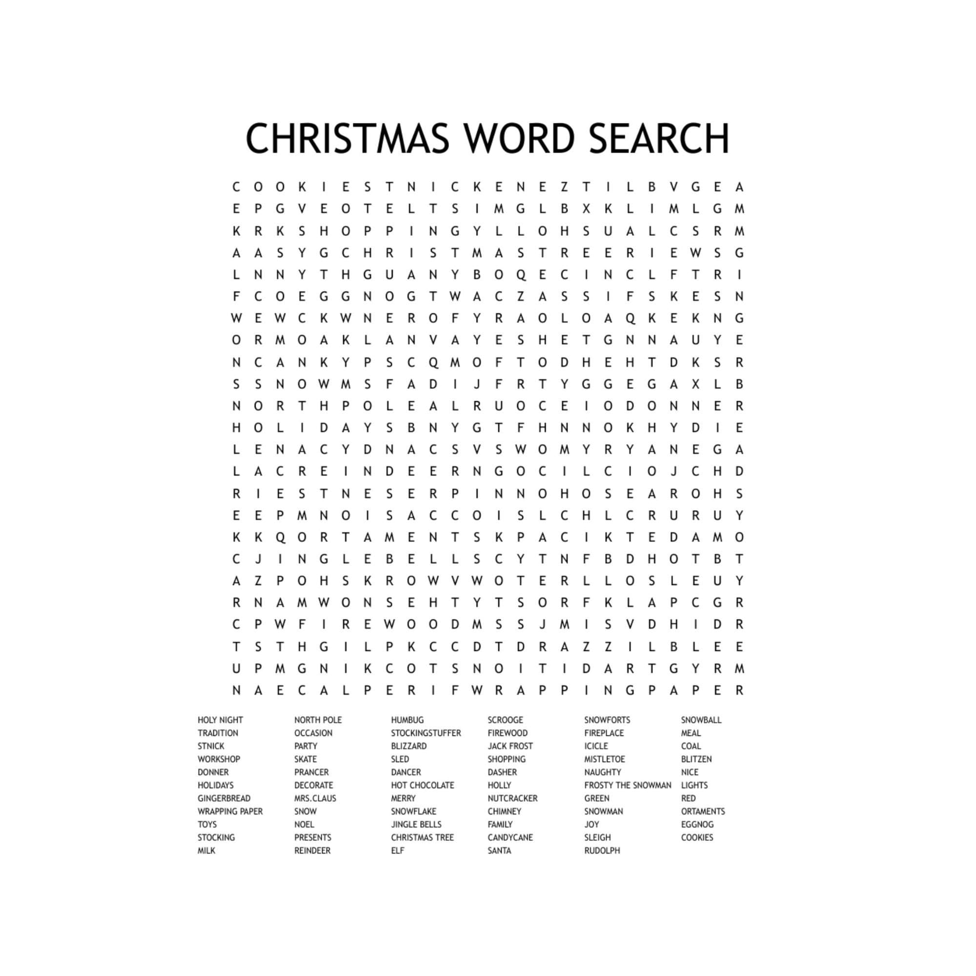 hard word search printable